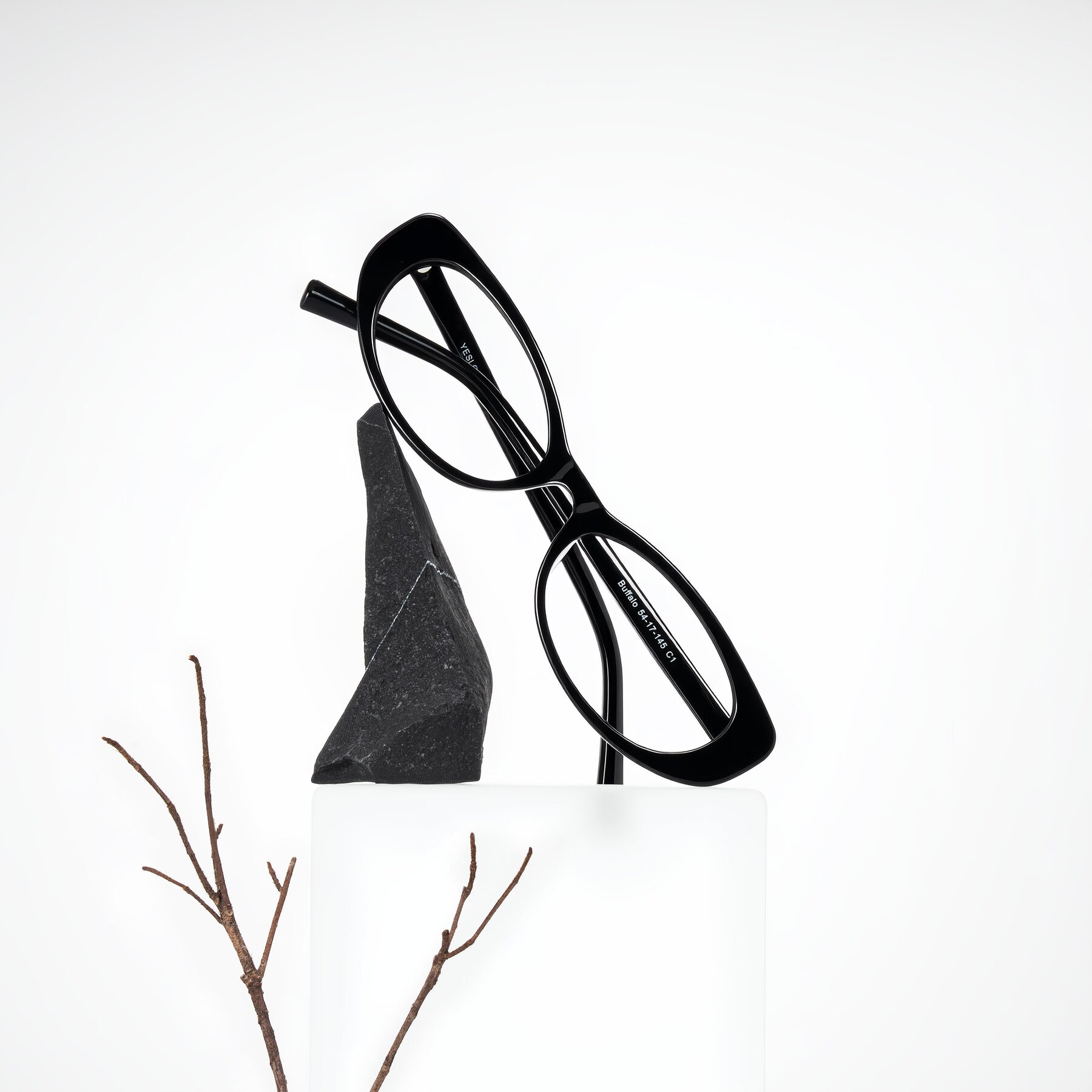 Lifestyle photography #1 of Buffalo in Black with Clear Blue Light Blocking Lenses