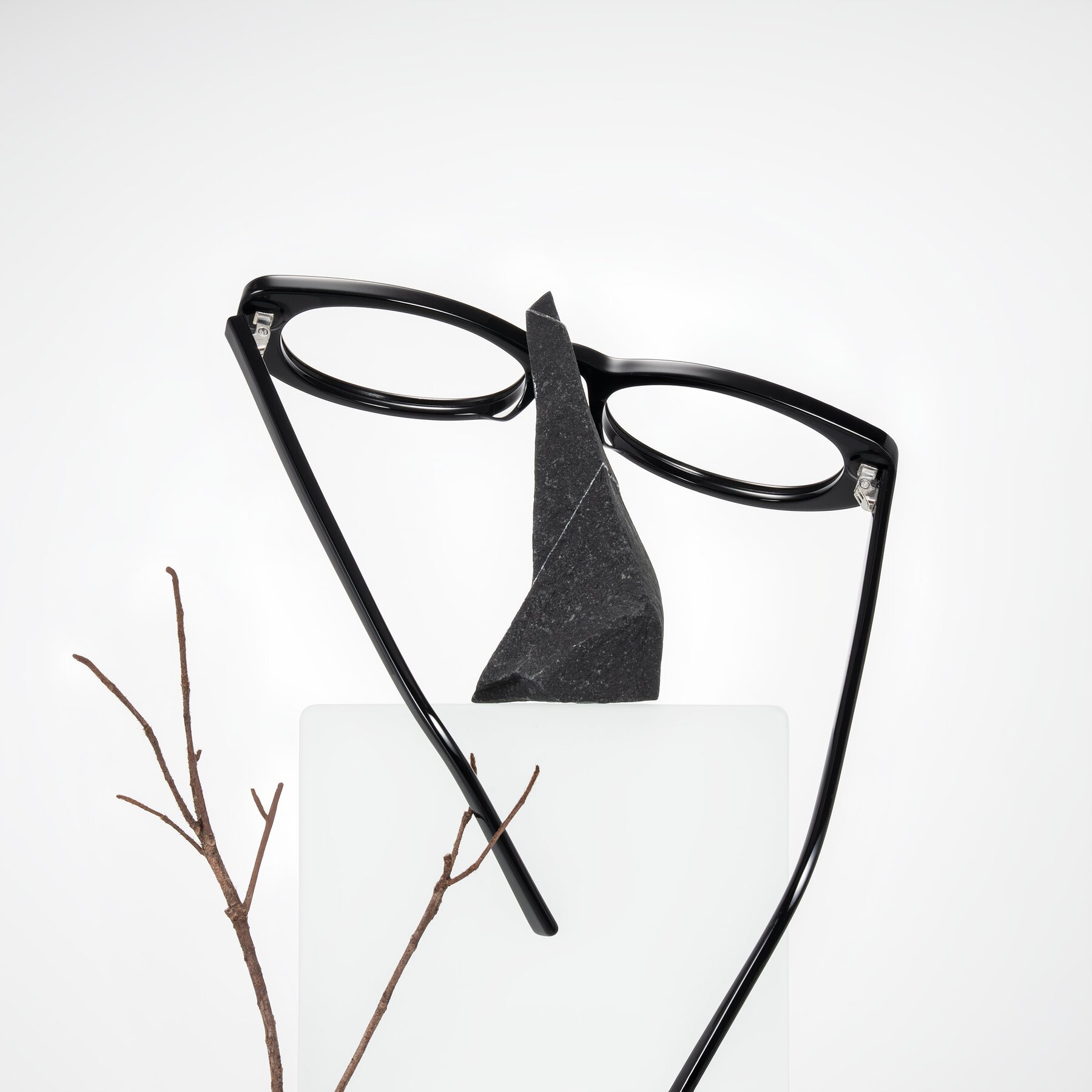 Lifestyle photography #2 of Buffalo in Black with Clear Blue Light Blocking Lenses