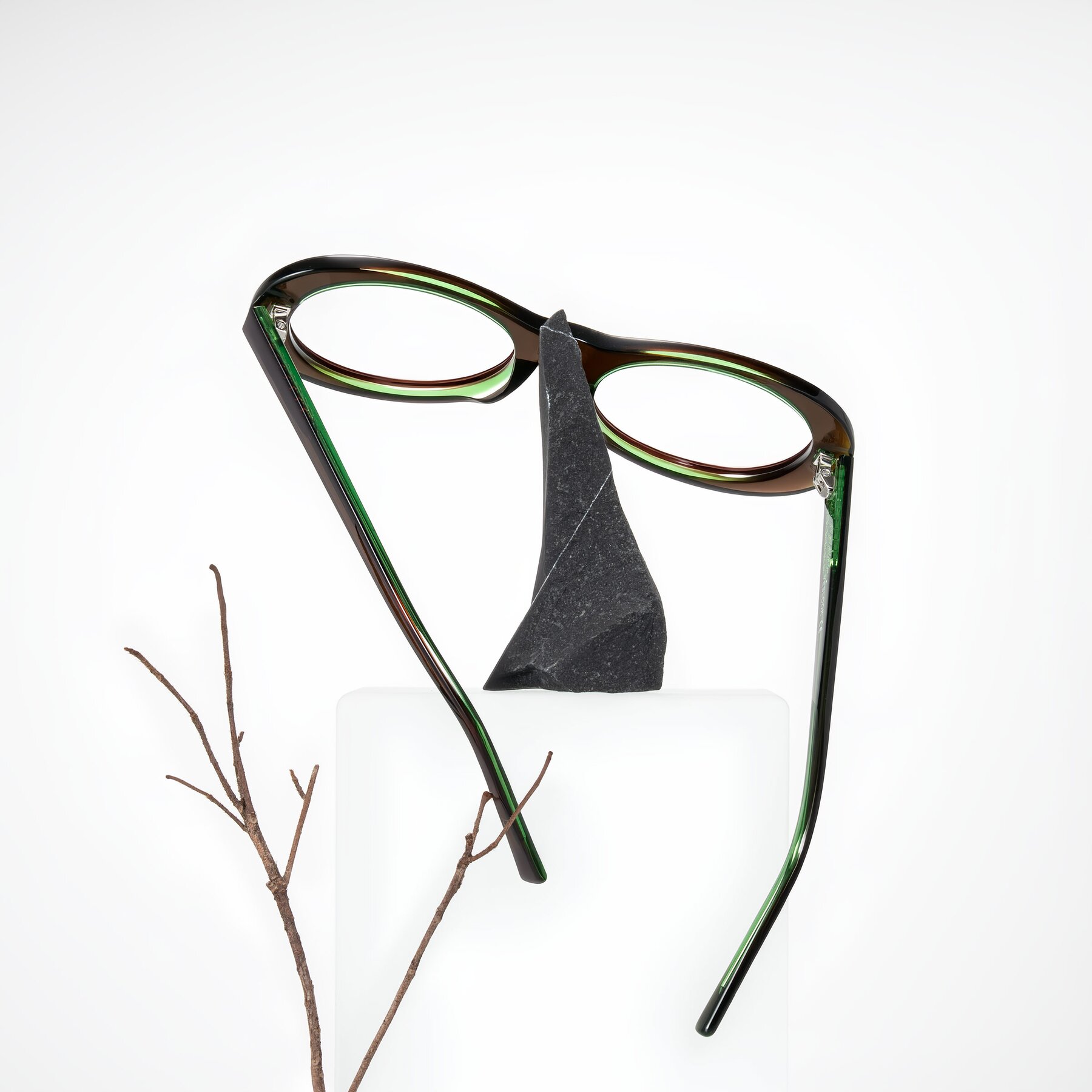 Lifestyle photography #1 of Layo in Brown/Green with Clear Eyeglass Lenses