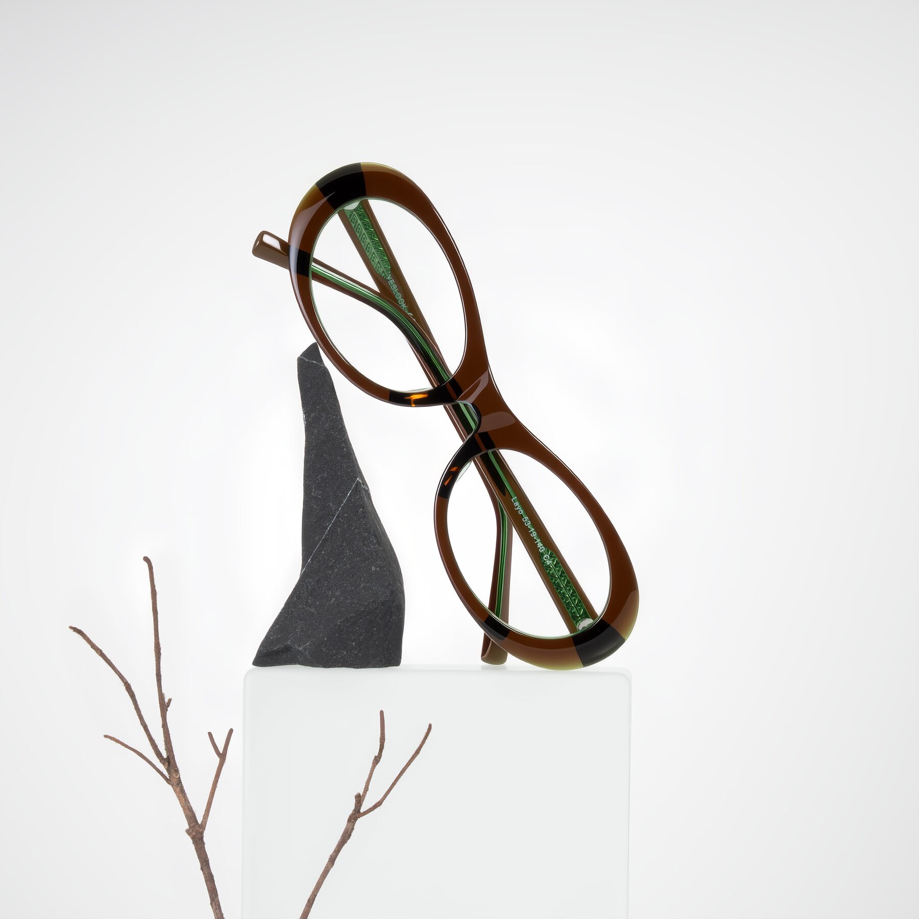 Lifestyle photography #2 of Layo in Brown/Green with Clear Eyeglass Lenses