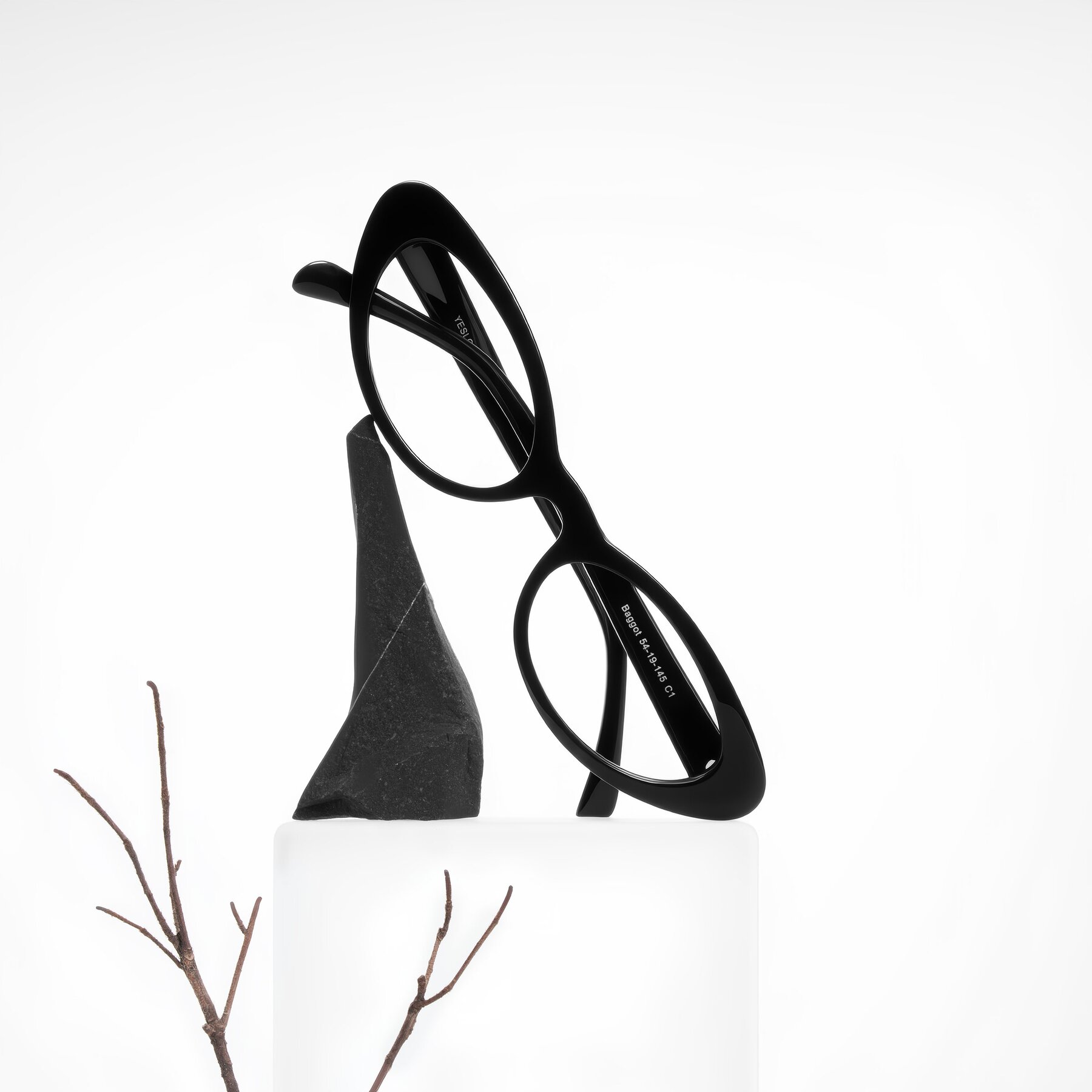 Lifestyle photography #1 of Baggot in Black with Clear Blue Light Blocking Lenses