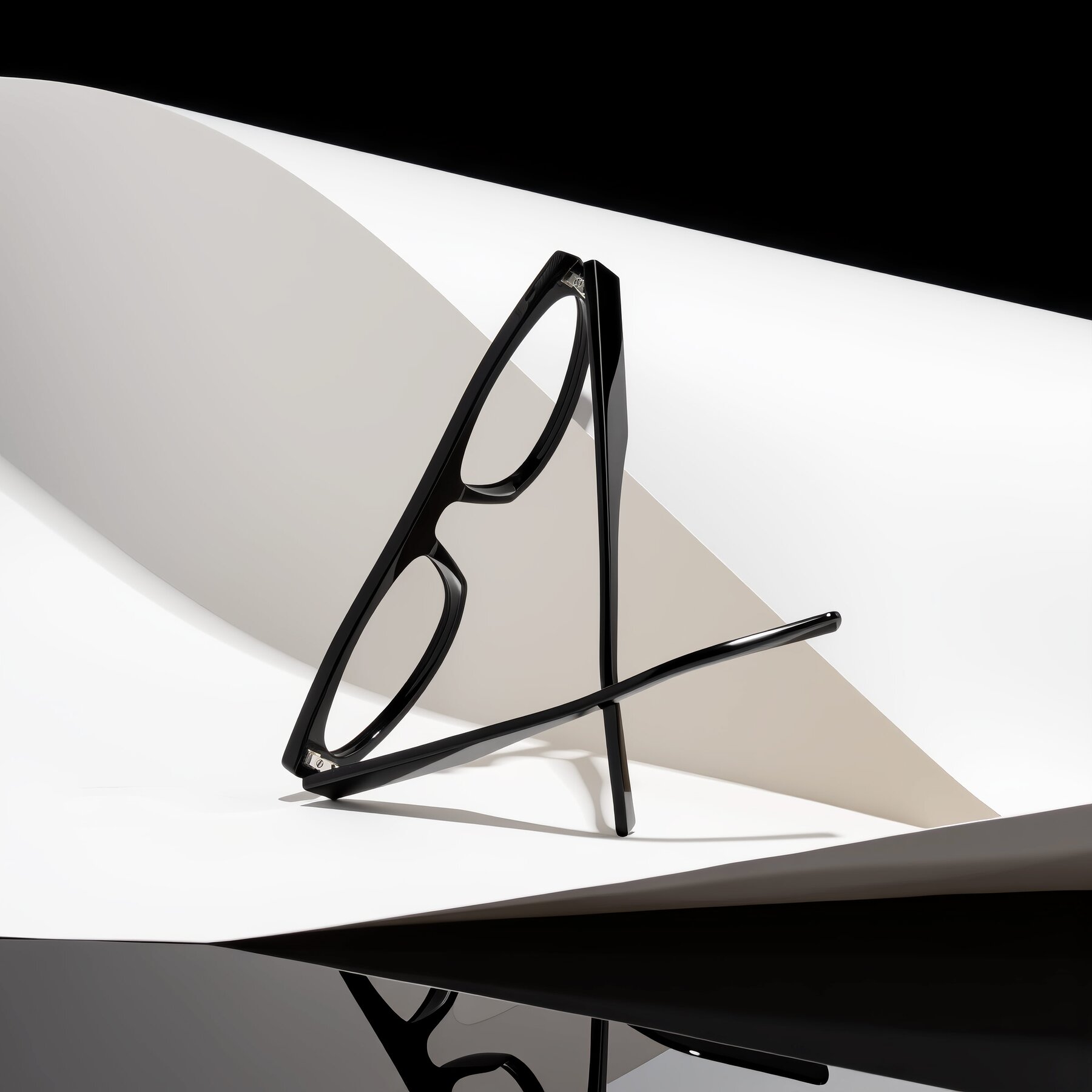 Lifestyle photography #2 of Carnew in Black with Clear Blue Light Blocking Lenses