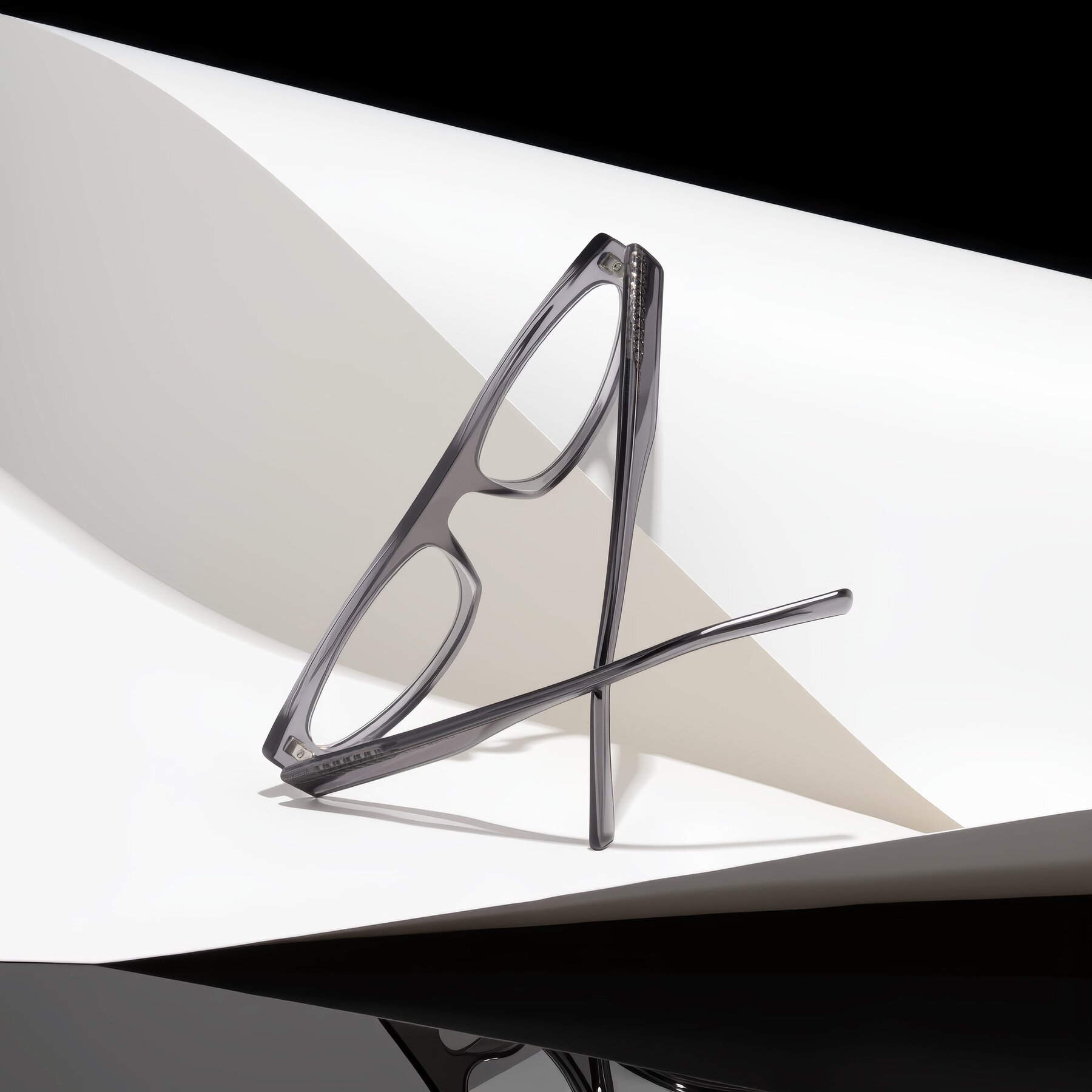 Lifestyle photography #2 of Carnew in Transparent Gray with Clear Blue Light Blocking Lenses