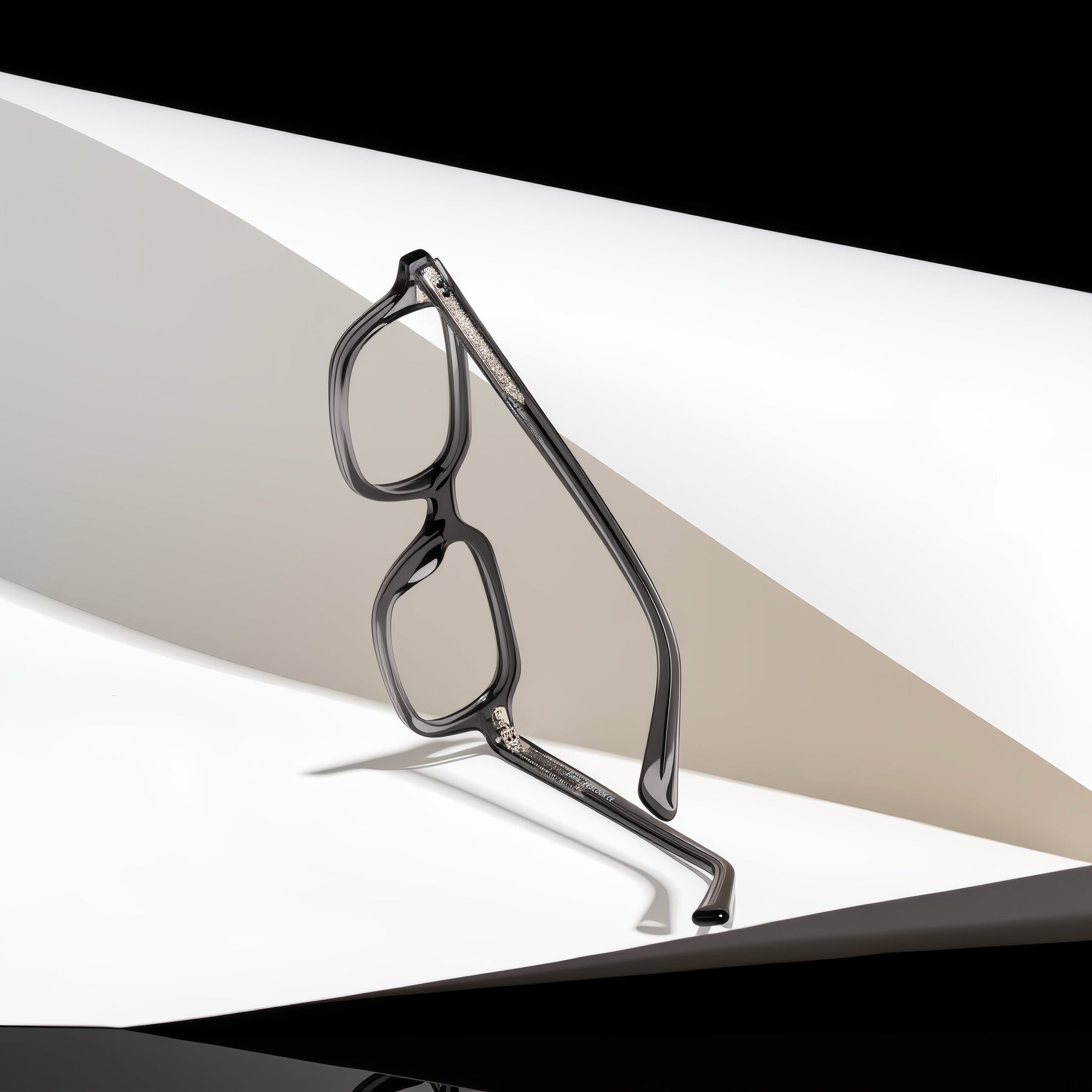 Lifestyle photography #2 of Eustis in Transparent Gray with Clear Eyeglass Lenses