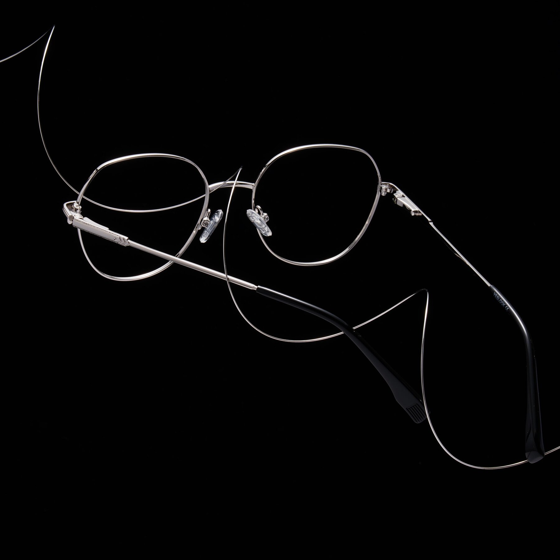 Lifestyle photography #2 of Deva in Black/Silver with Clear Eyeglass Lenses
