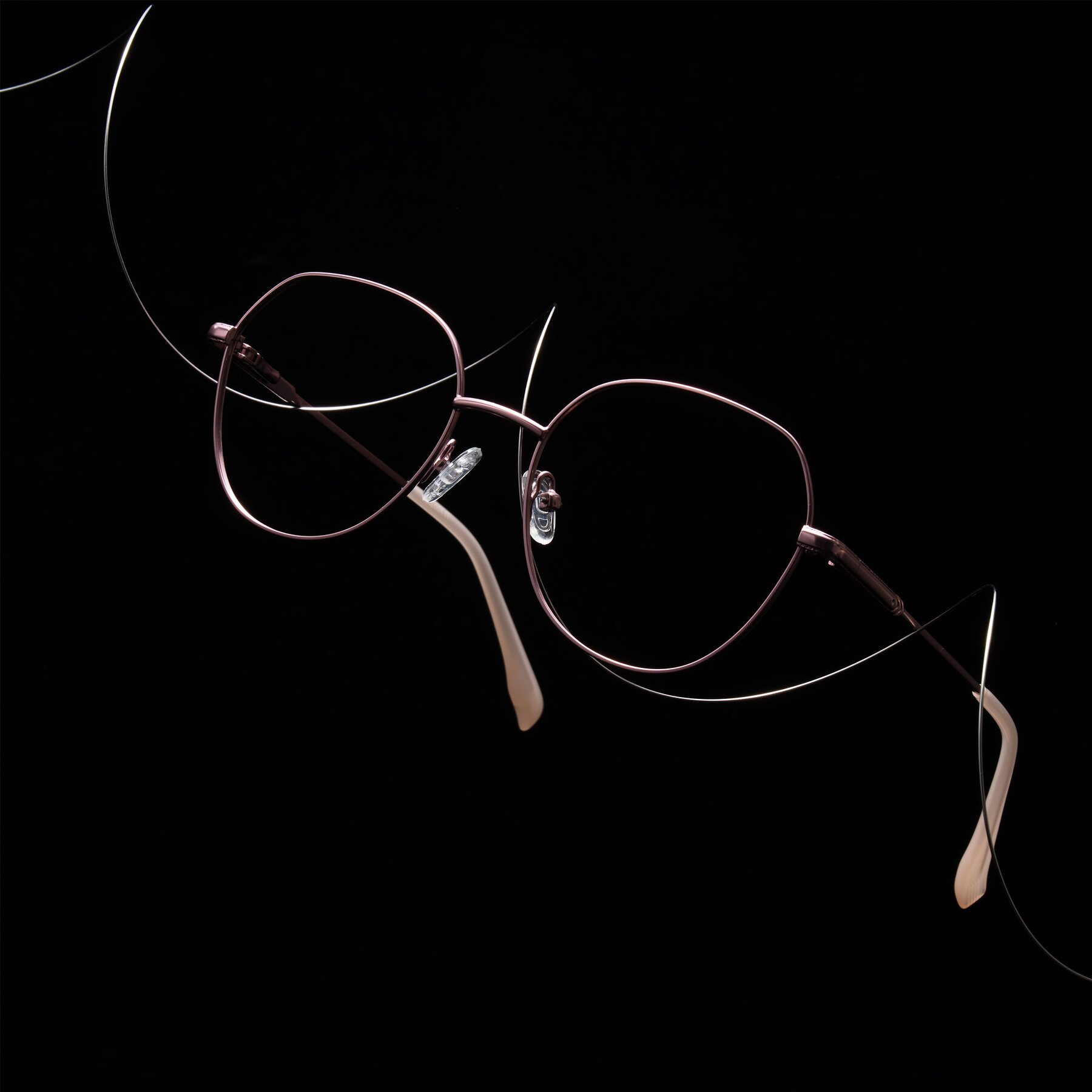 Lifestyle photography #1 of Deva in Rose Gold with Clear Eyeglass Lenses
