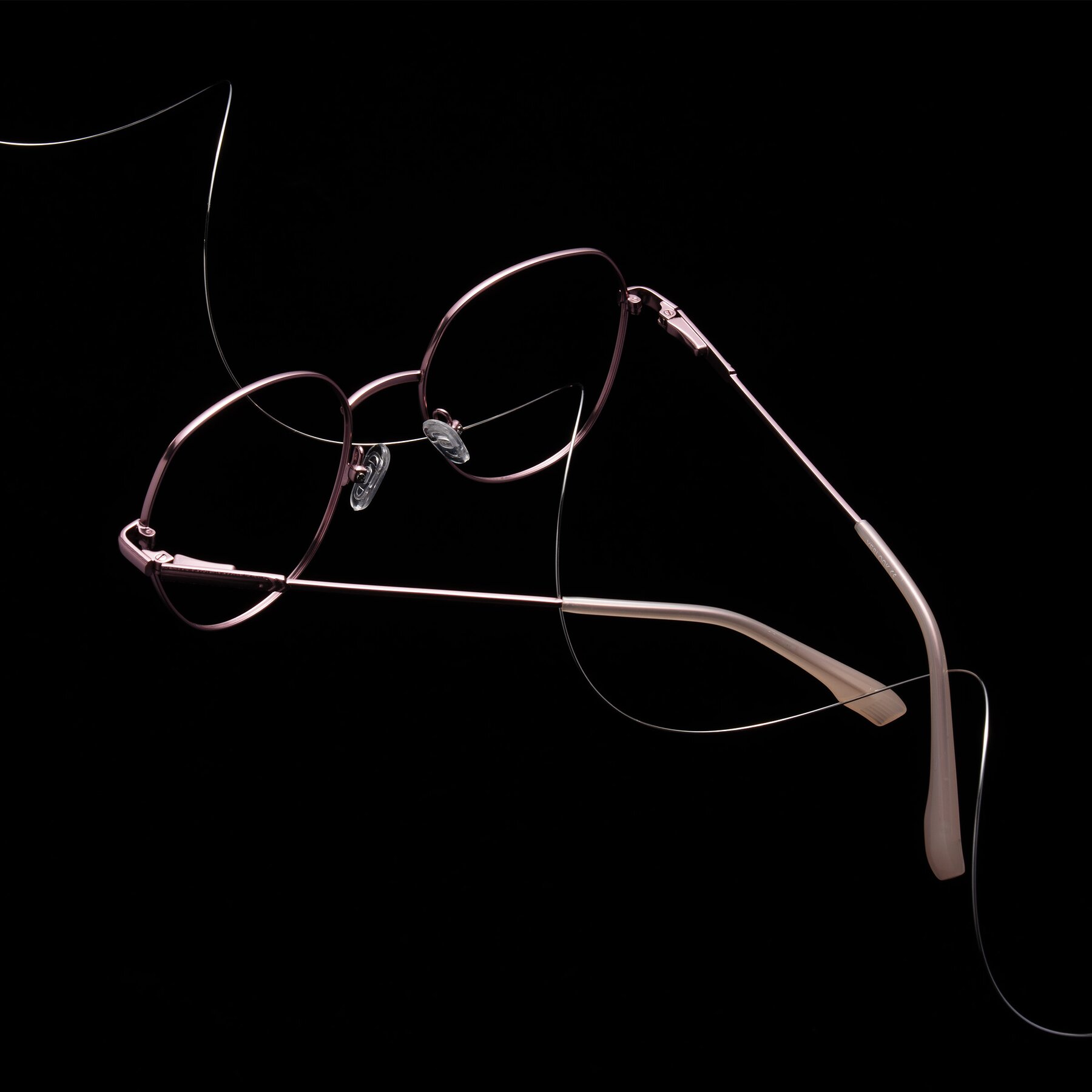 Lifestyle photography #2 of Deva in Rose Gold with Clear Eyeglass Lenses