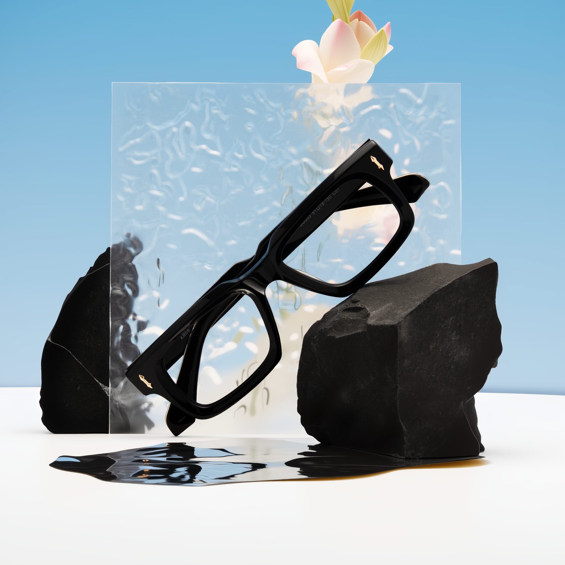 Lifestyle photography #1 of Zade in Black with Clear Eyeglass Lenses
