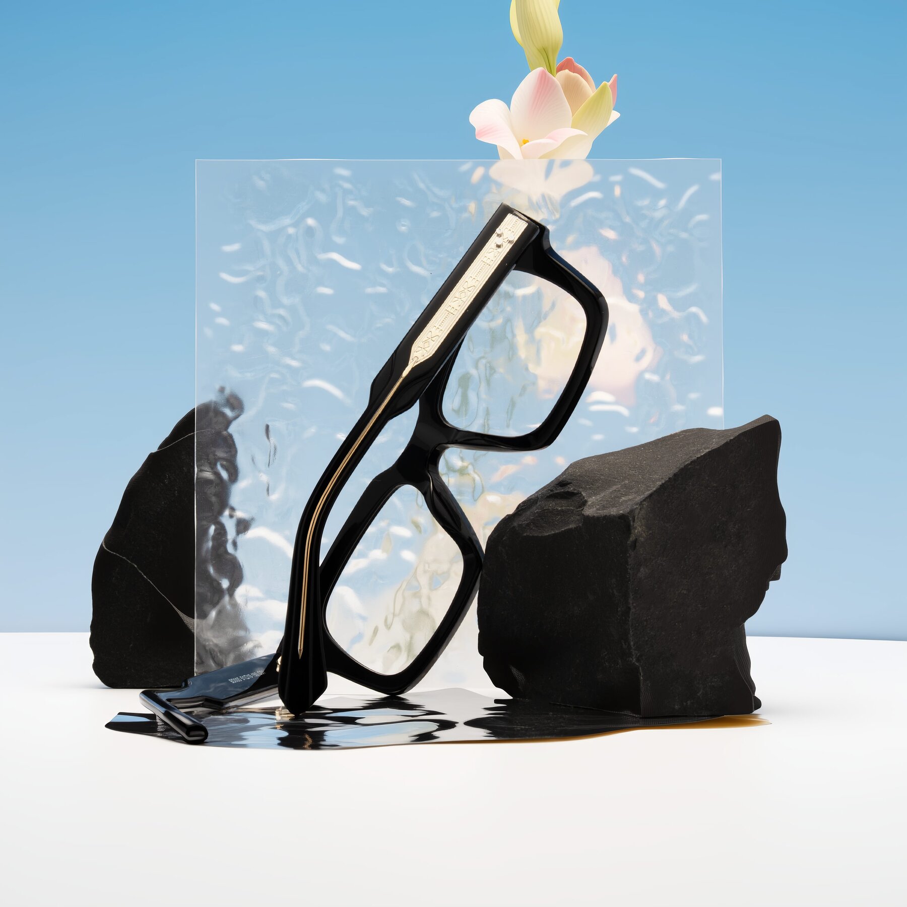 Lifestyle photography #2 of Zade in Black with Clear Eyeglass Lenses
