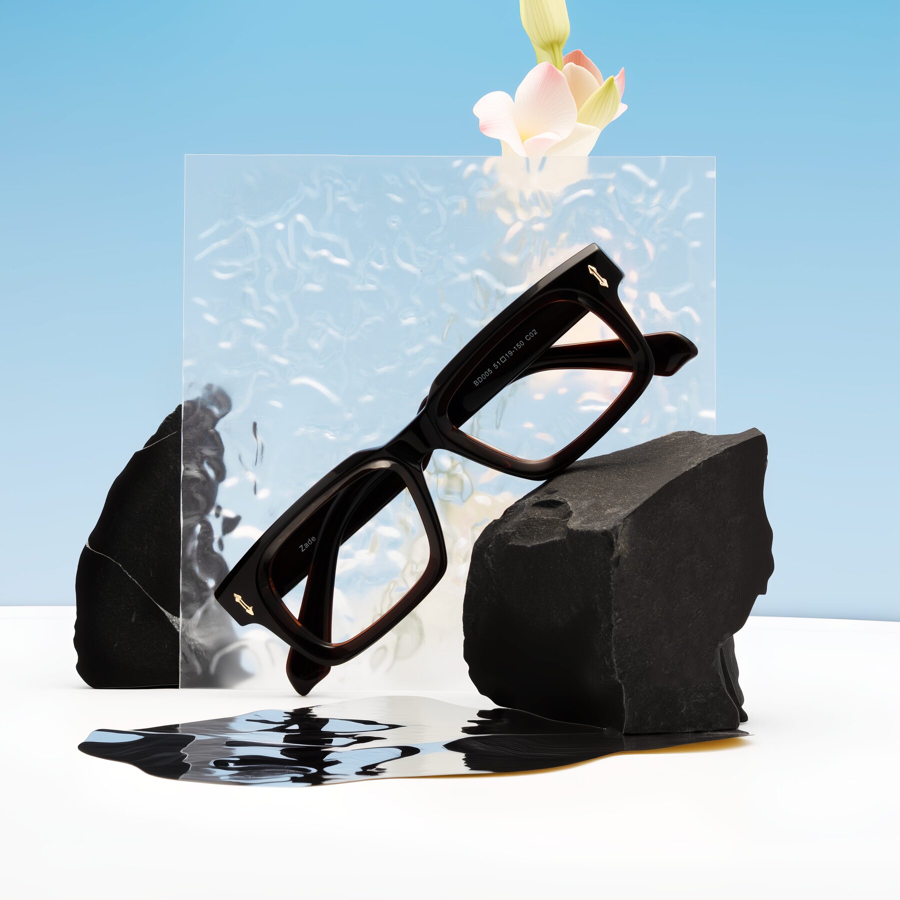 Lifestyle photography #1 of Zade in Translucent Brown with Clear Eyeglass Lenses
