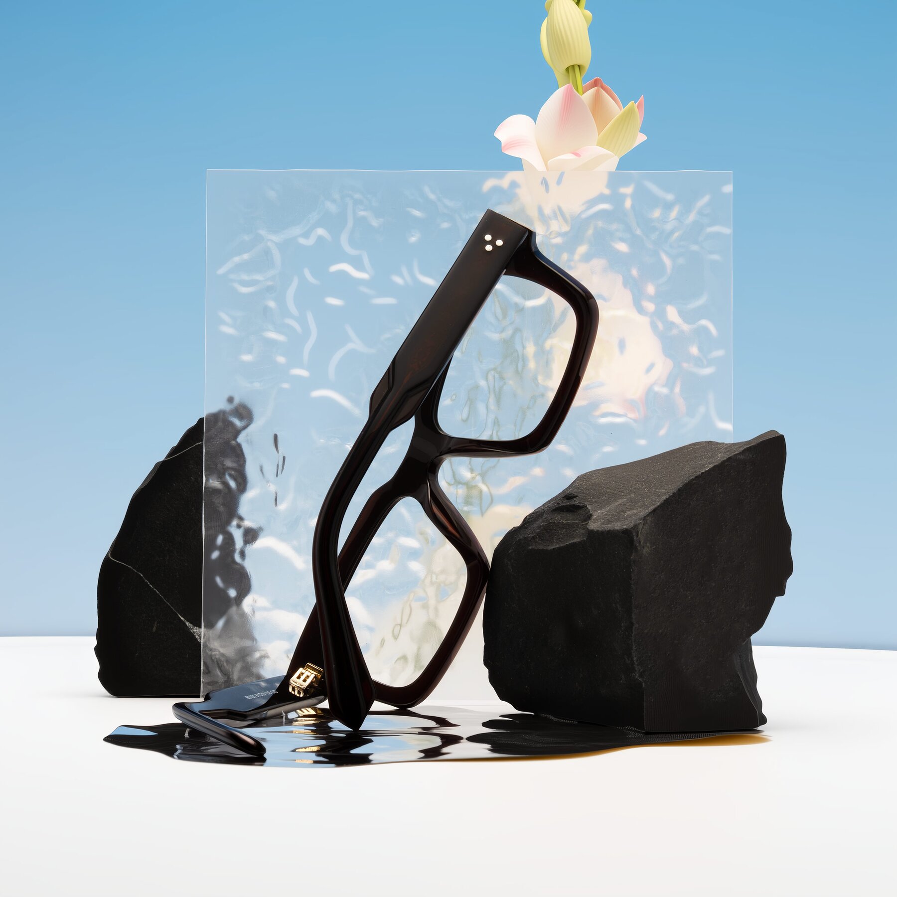 Lifestyle photography #2 of Zade in Translucent Brown with Clear Eyeglass Lenses