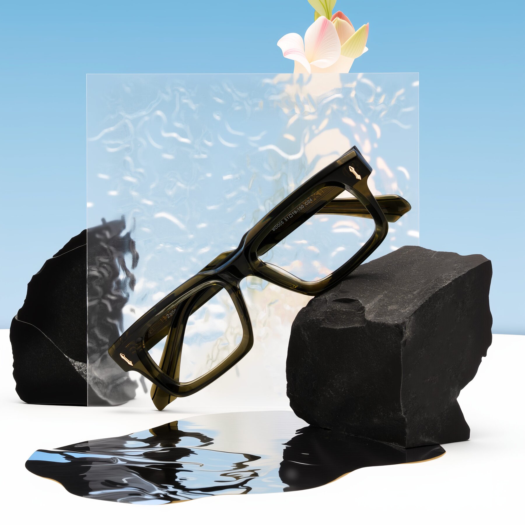 Lifestyle photography #1 of Zade in Translucent Green with Clear Eyeglass Lenses