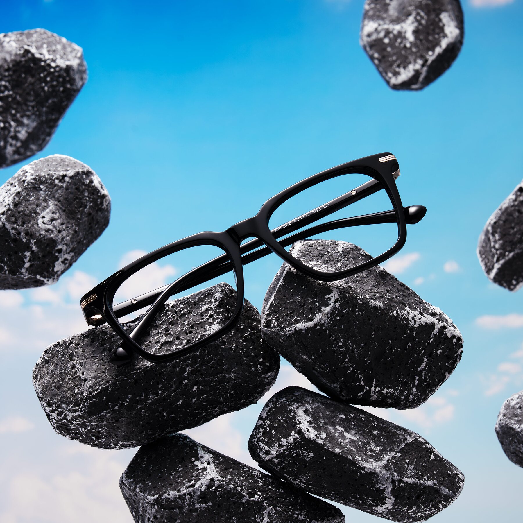 Lifestyle photography #1 of Miyaha in Black with Clear Eyeglass Lenses