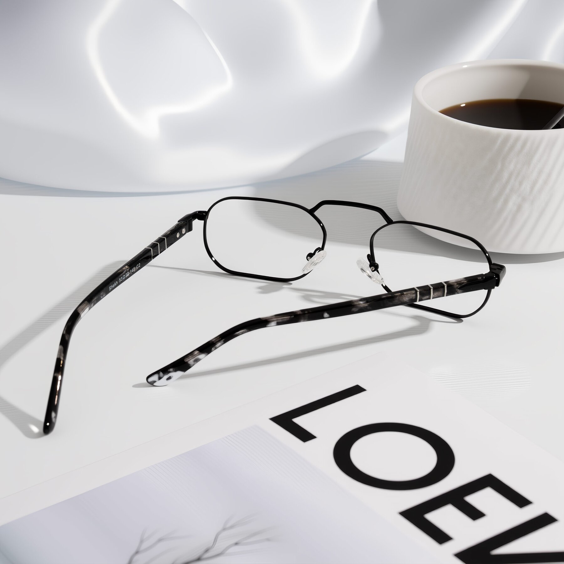 Lifestyle photography #2 of Shekh in Black with Clear Eyeglass Lenses