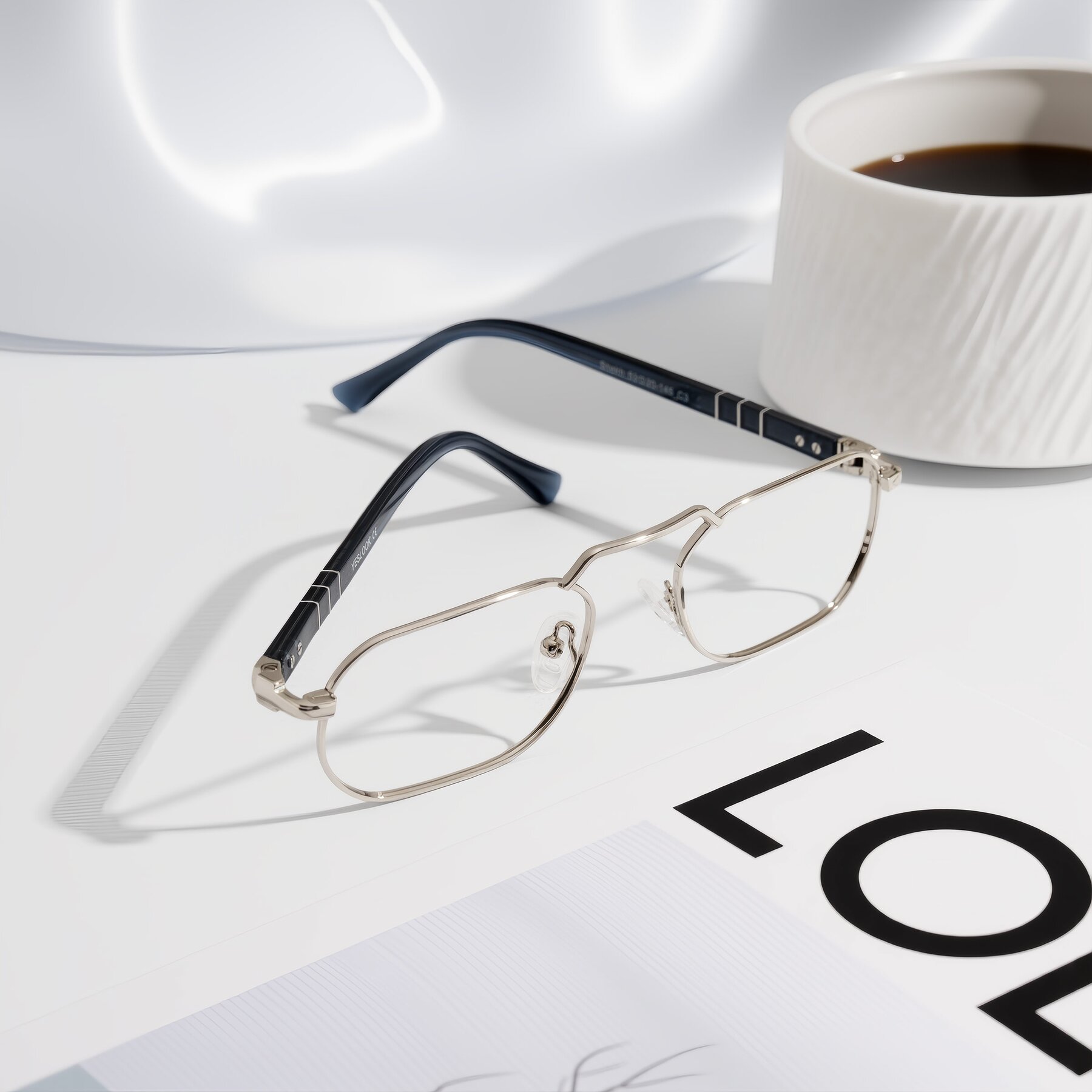 Lifestyle photography #1 of Shekh in Silver with Clear Eyeglass Lenses