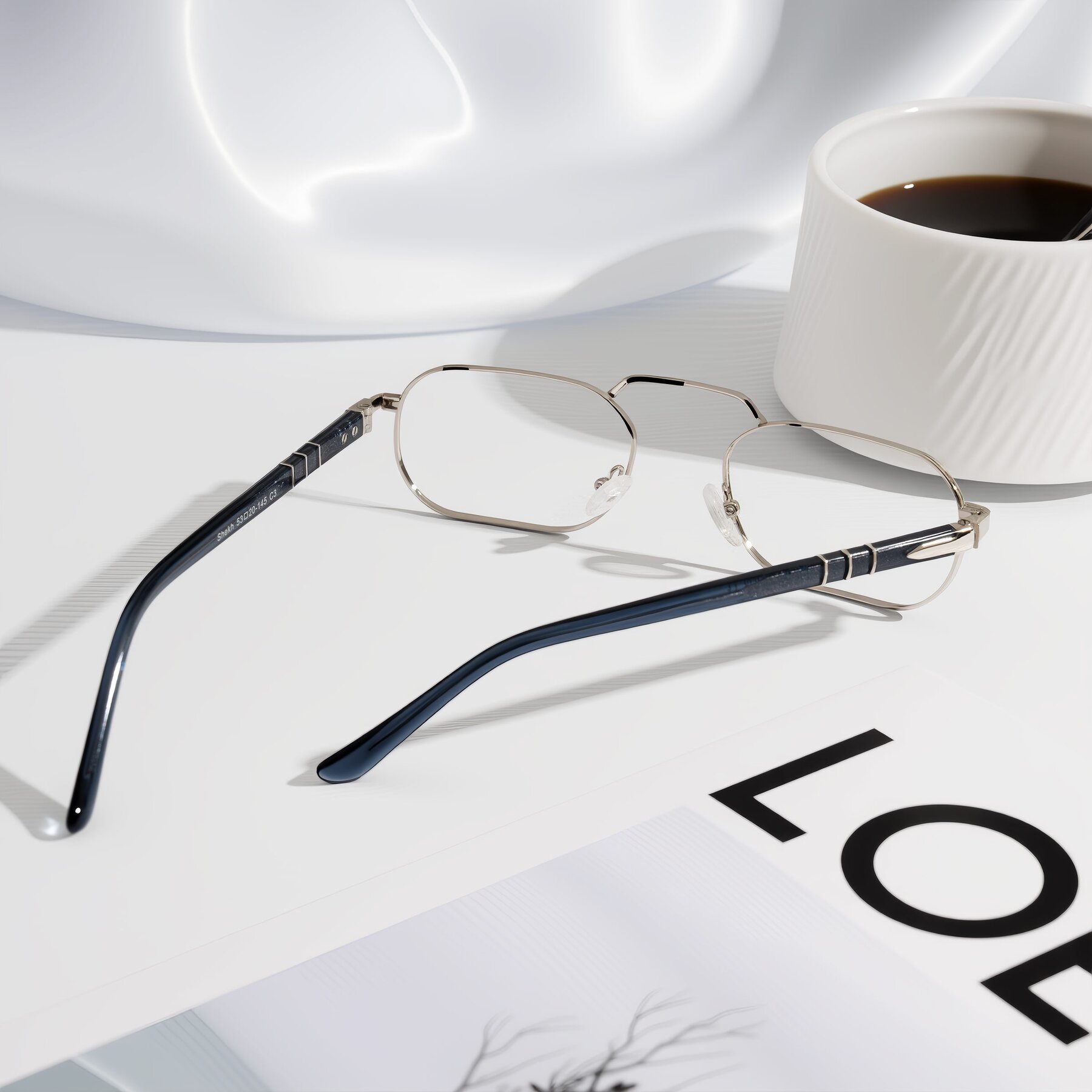 Lifestyle photography #2 of Shekh in Silver with Clear Eyeglass Lenses