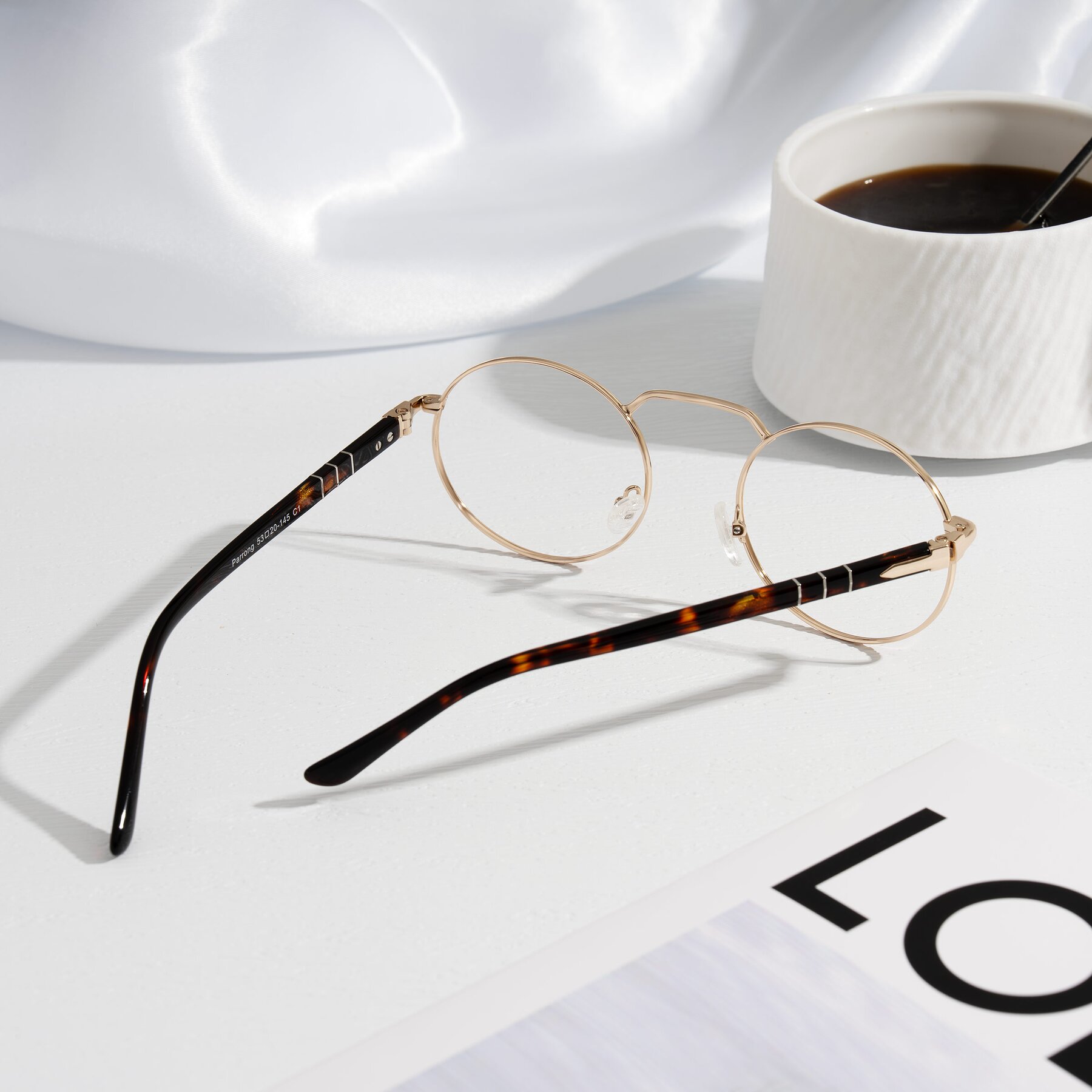 Lifestyle photography #2 of Parrong in Gold with Clear Eyeglass Lenses