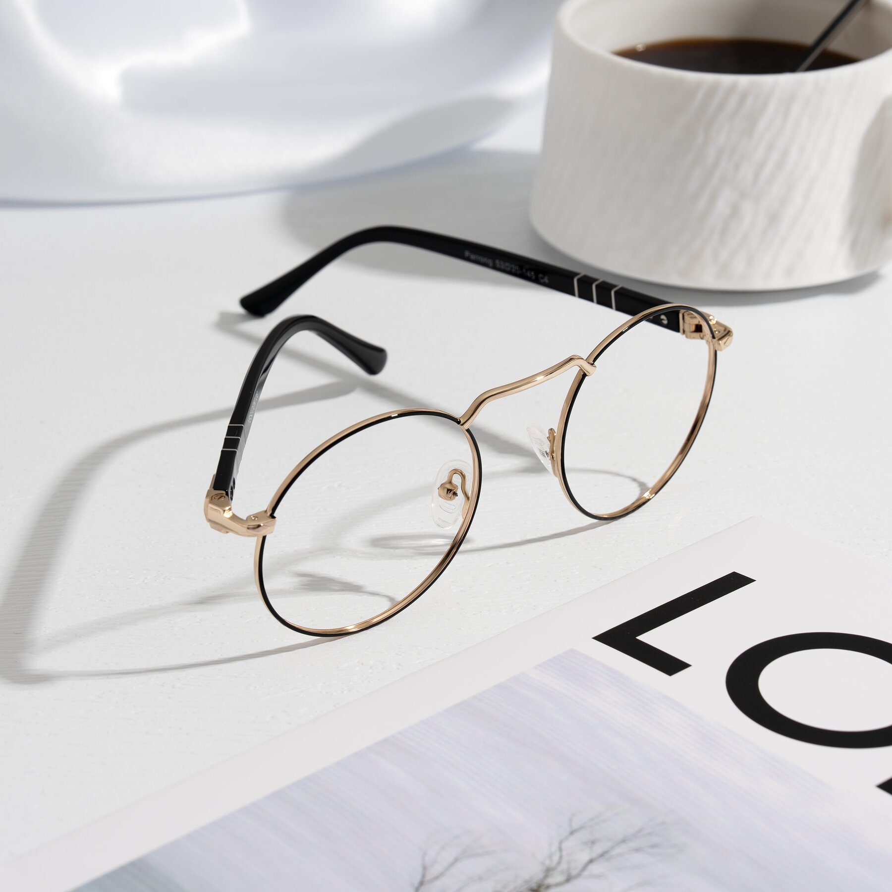 Lifestyle photography #1 of Parrong in Black/Gold with Clear Eyeglass Lenses