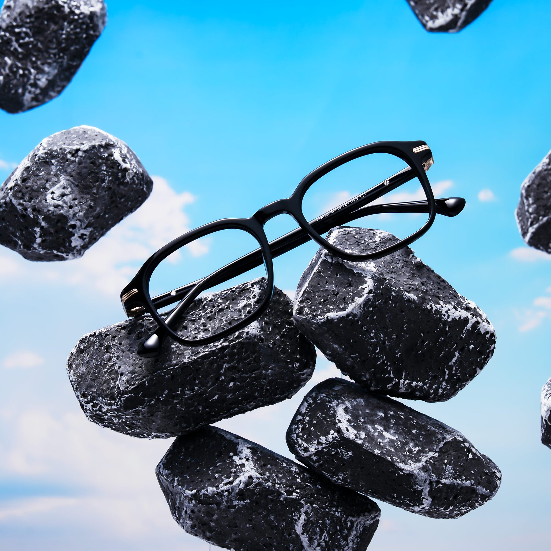 Lifestyle photography #2 of Tlaho in Black with Clear Blue Light Blocking Lenses