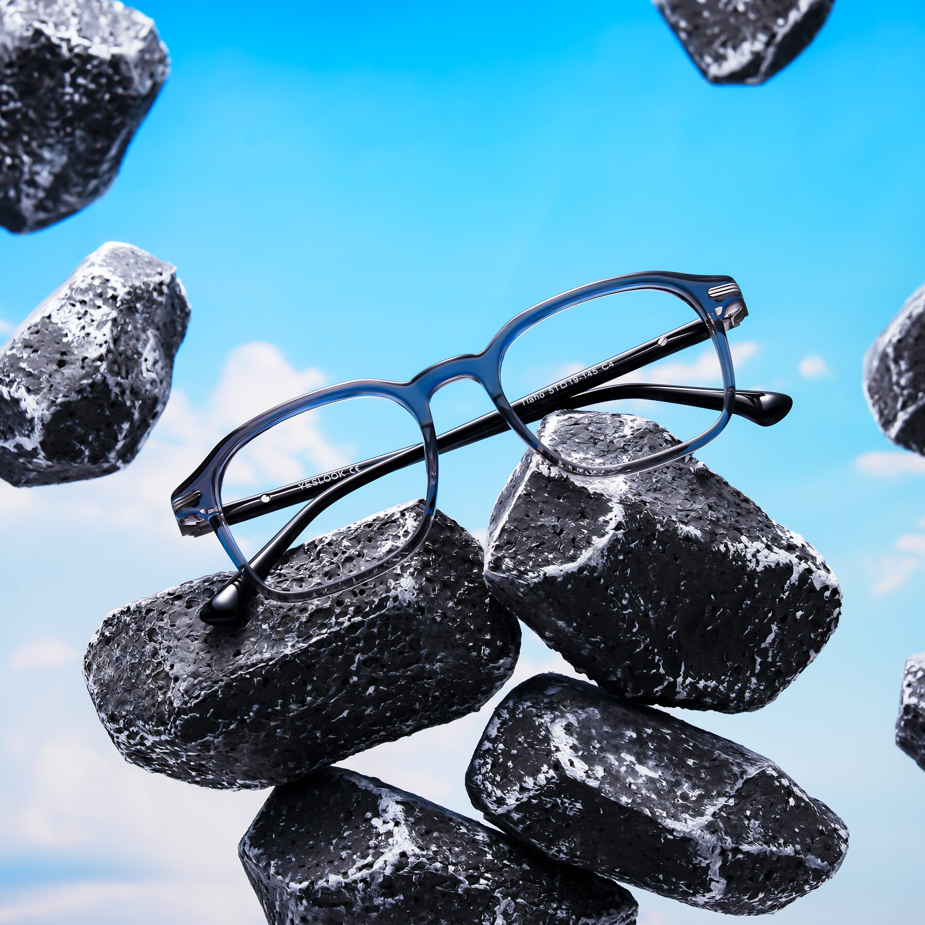 Lifestyle photography #1 of Tlaho in Gray with Clear Blue Light Blocking Lenses