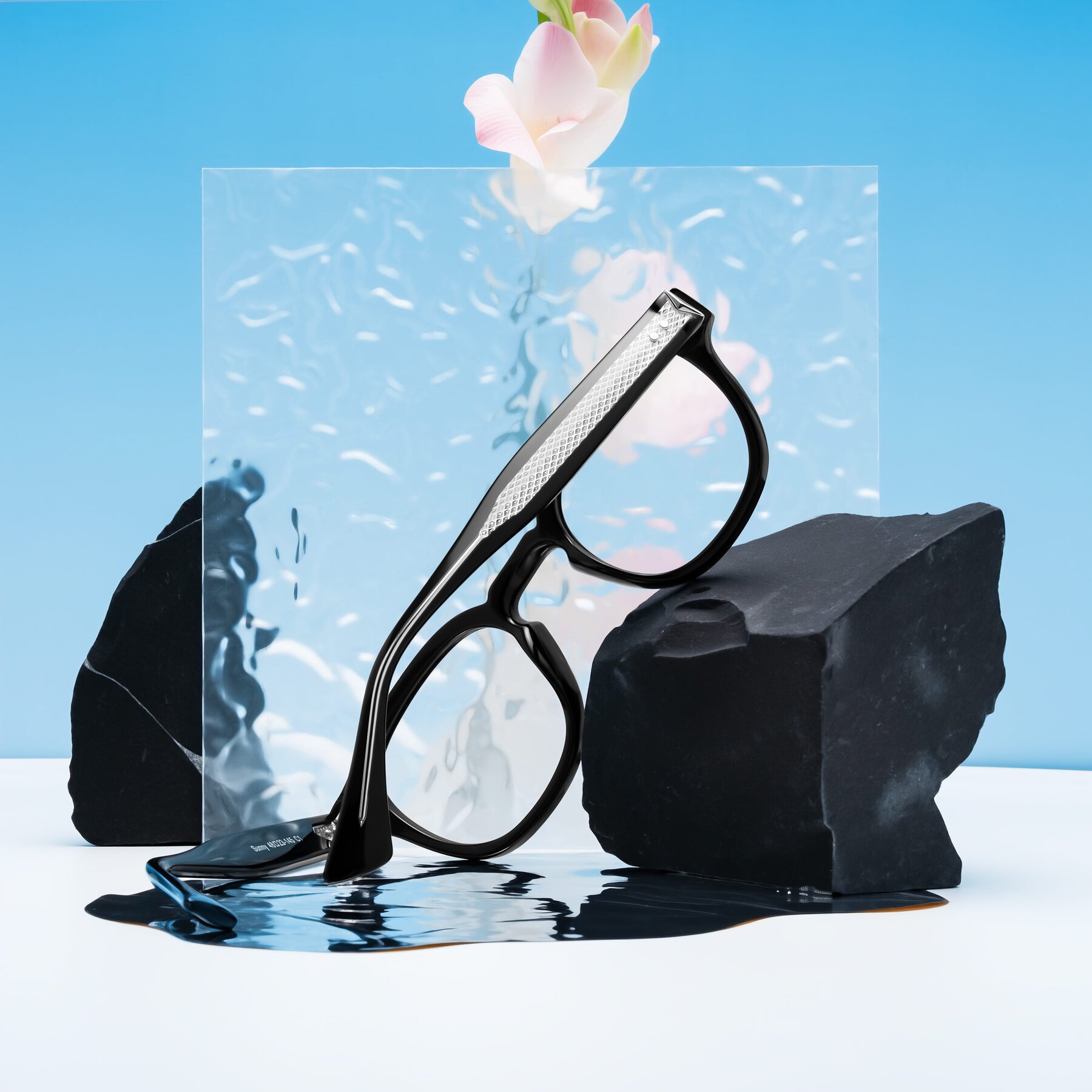 Lifestyle photography #2 of Sunny in Black with Clear Eyeglass Lenses