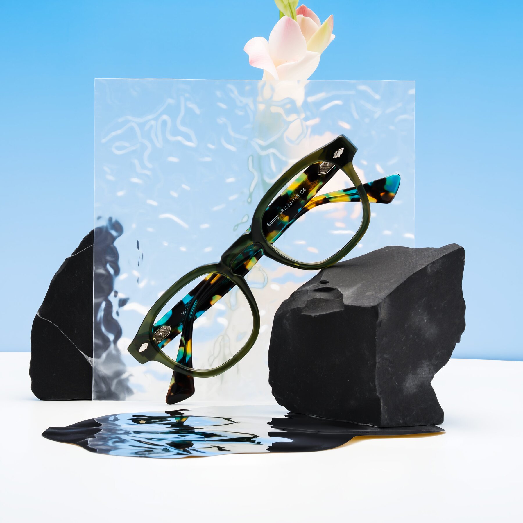 Lifestyle photography #1 of Sunny in Green with Clear Eyeglass Lenses