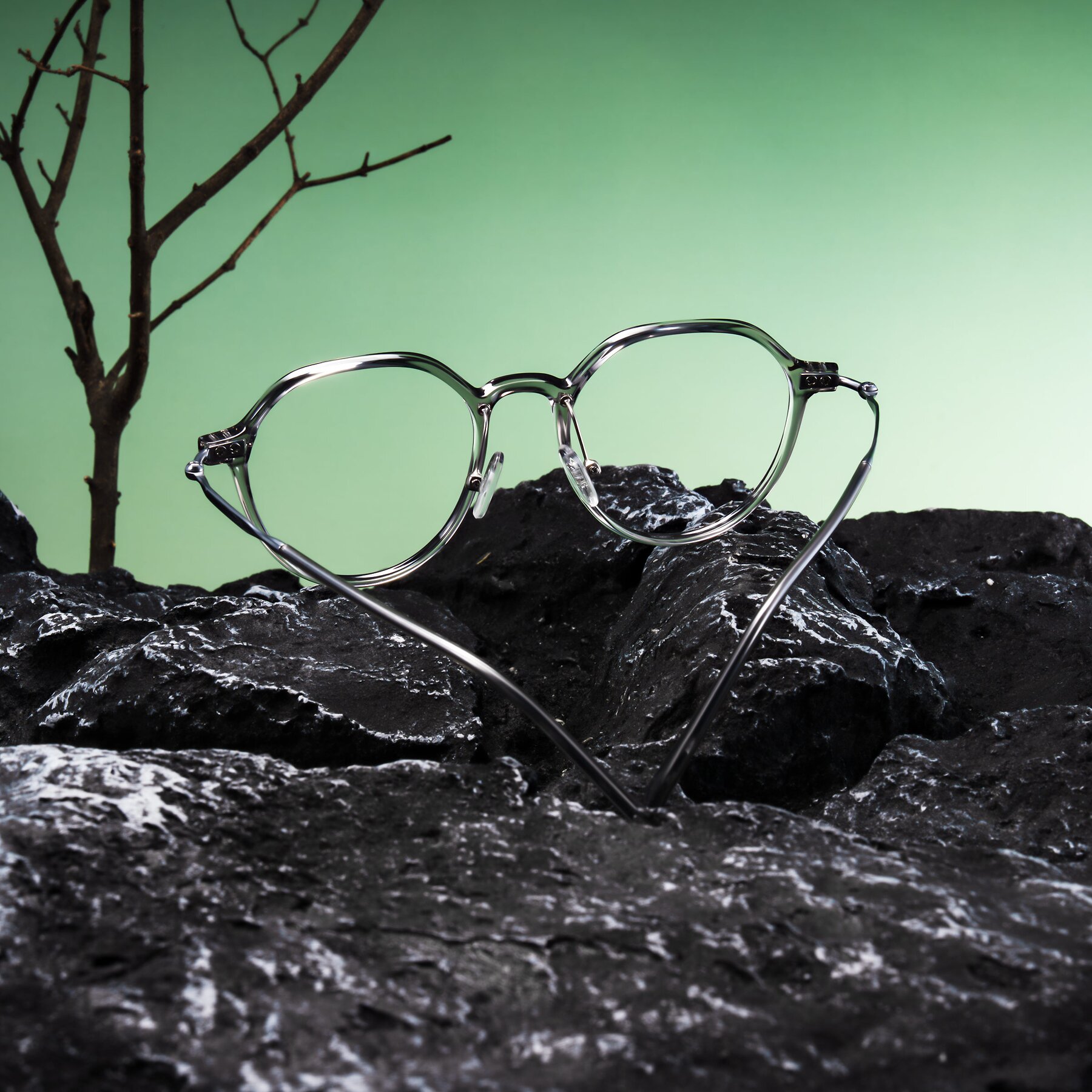 Lifestyle photography #2 of Ledesmo in Transparent Gray with Clear Eyeglass Lenses