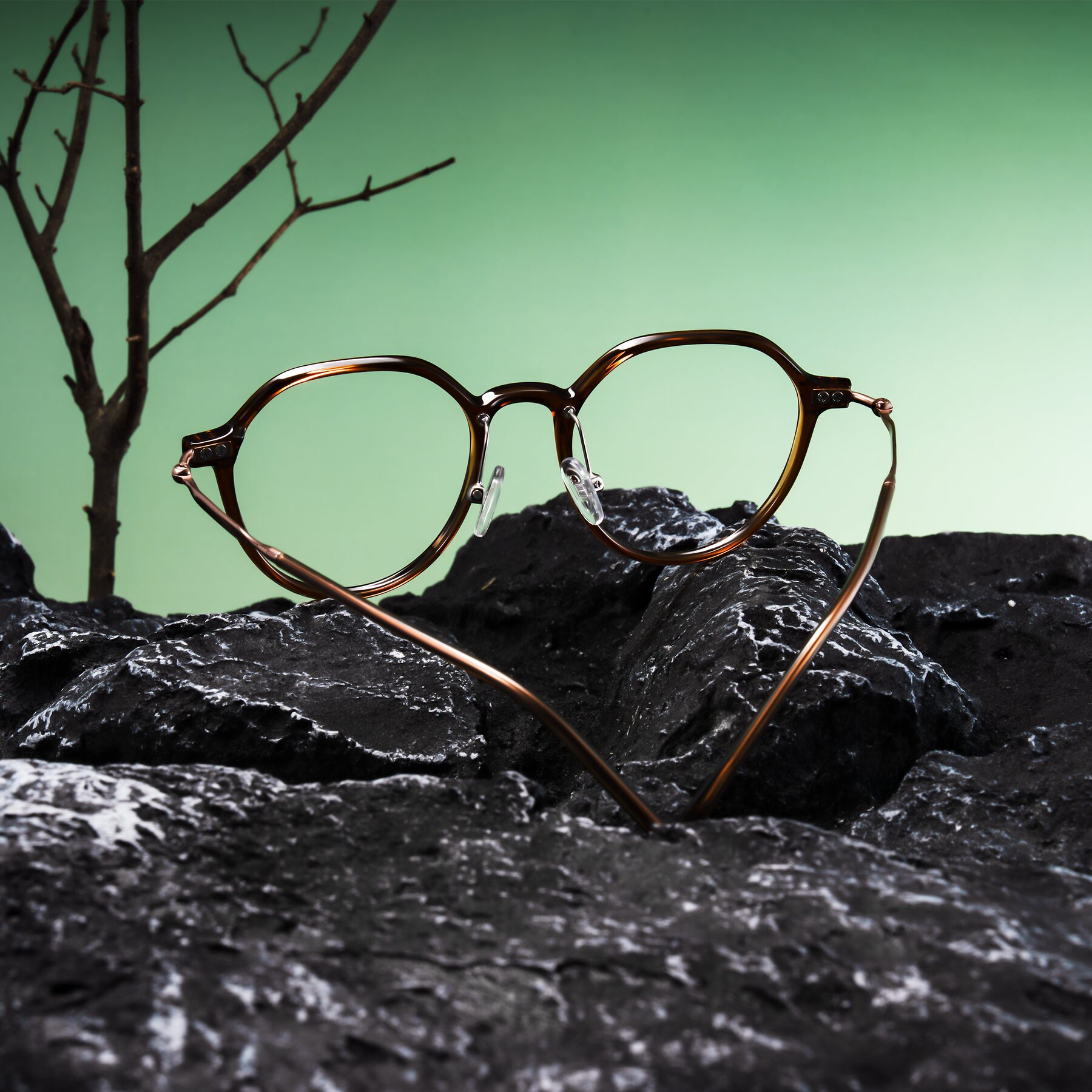 Lifestyle photography #2 of Ledesmo in Brown with Clear Eyeglass Lenses