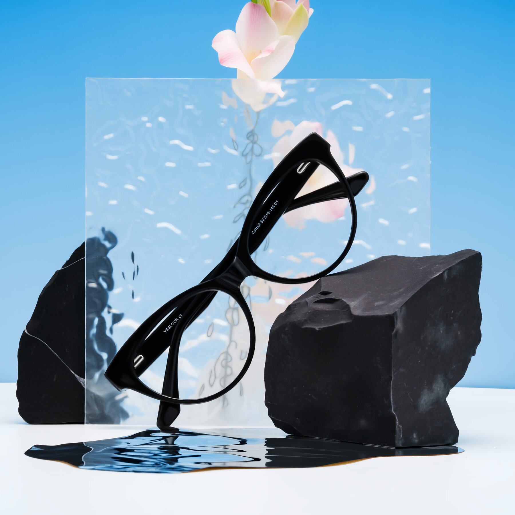 Women's lifestyle photography #1 of Carrick in Black with Clear Eyeglass Lenses