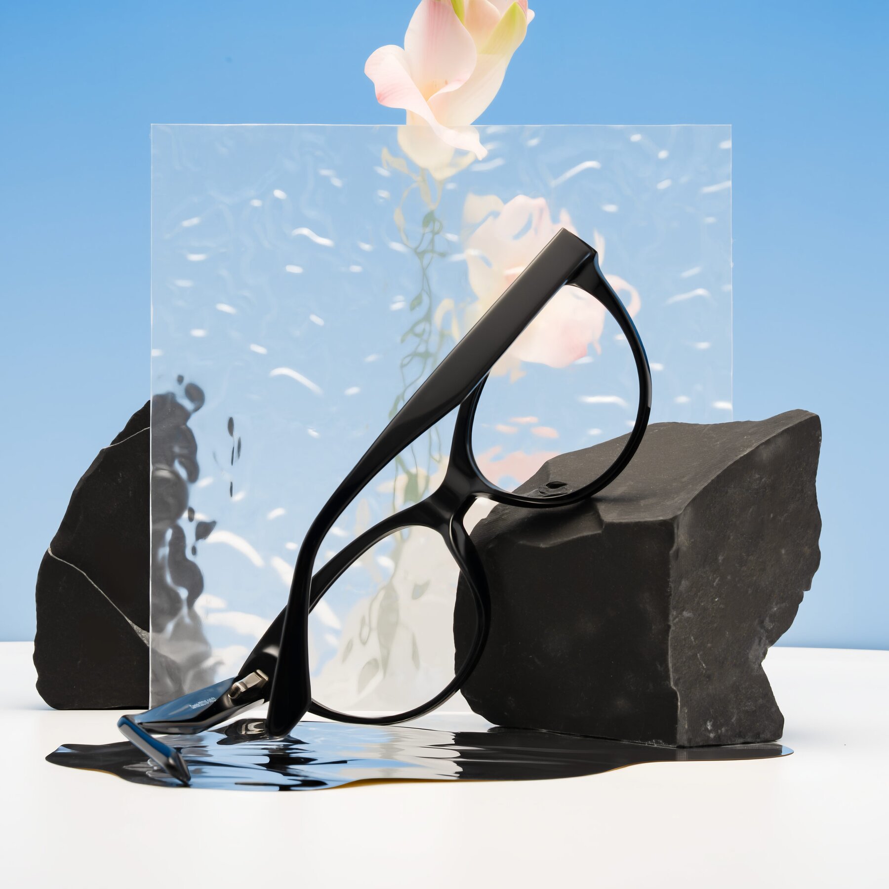 Women's lifestyle photography #2 of Carrick in Black with Clear Eyeglass Lenses