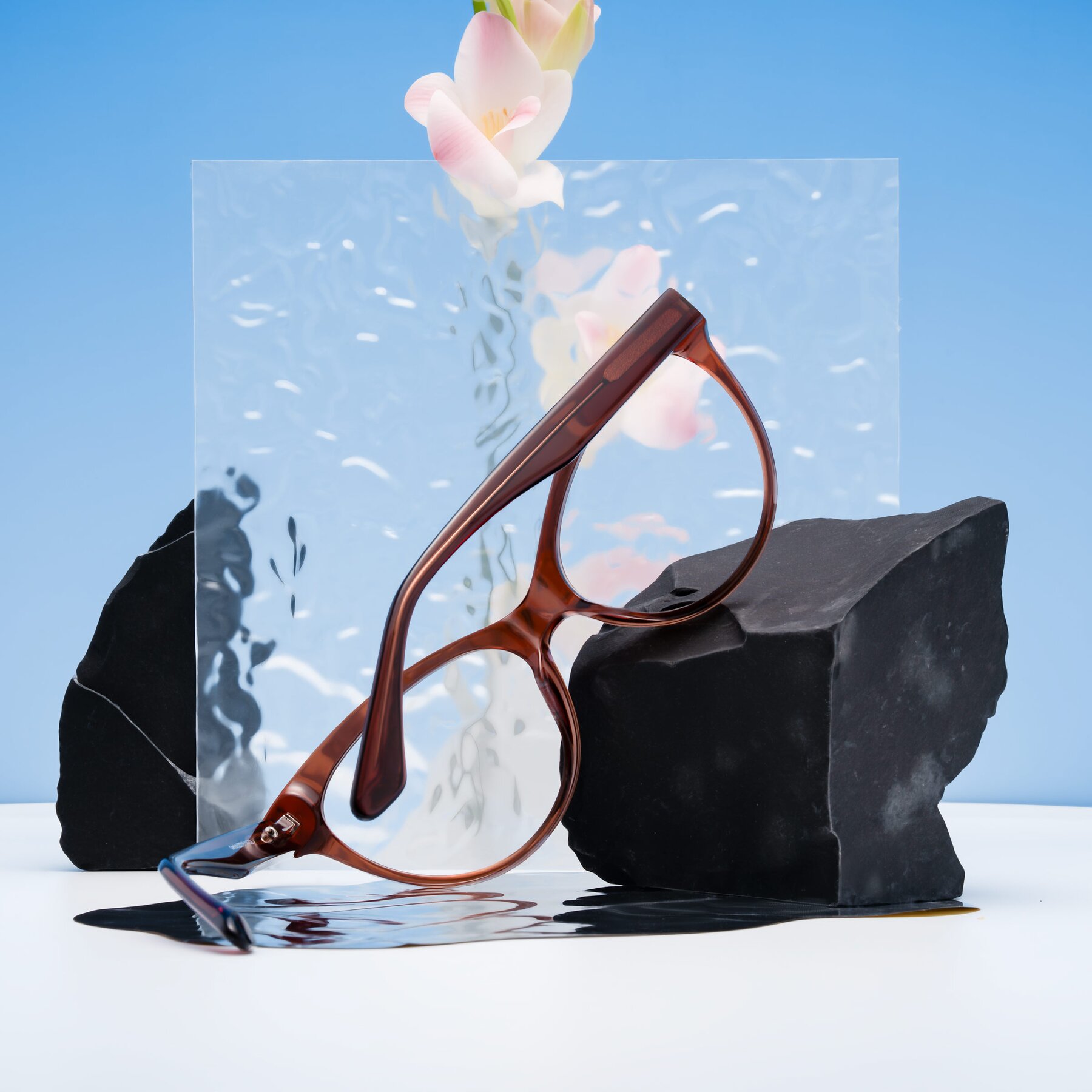 Women's lifestyle photography #1 of Carrick in Brown with Clear Eyeglass Lenses