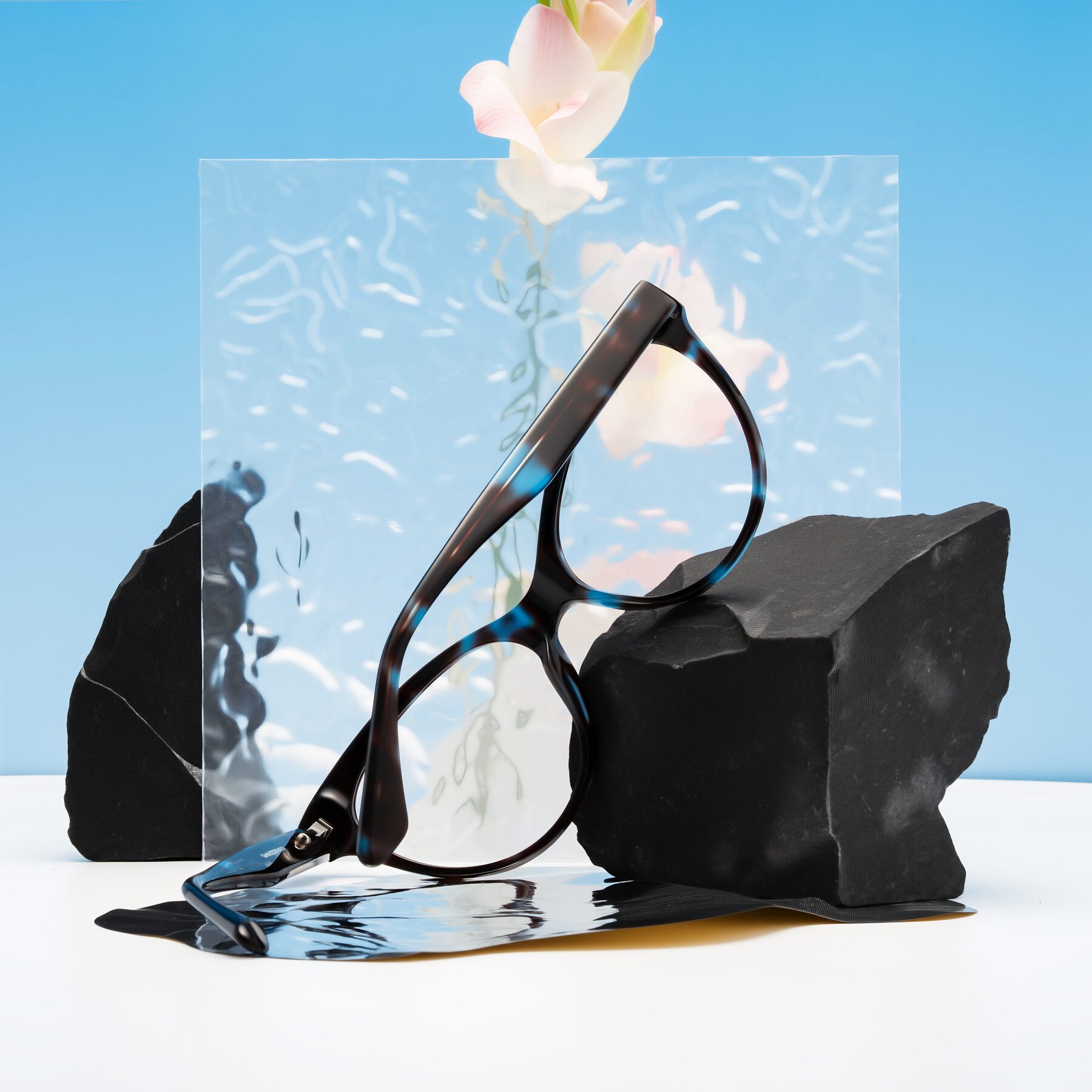 Women's lifestyle photography #2 of Carrick in Blue Shadow with Clear Eyeglass Lenses