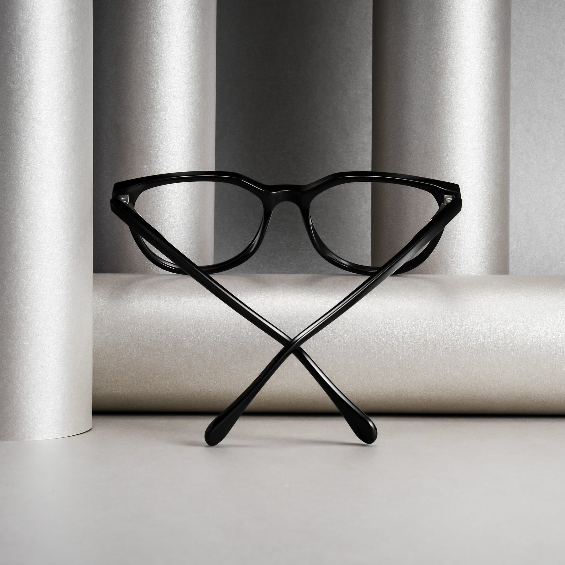 Women's lifestyle photography #1 of Glenroe in Black with Clear Eyeglass Lenses