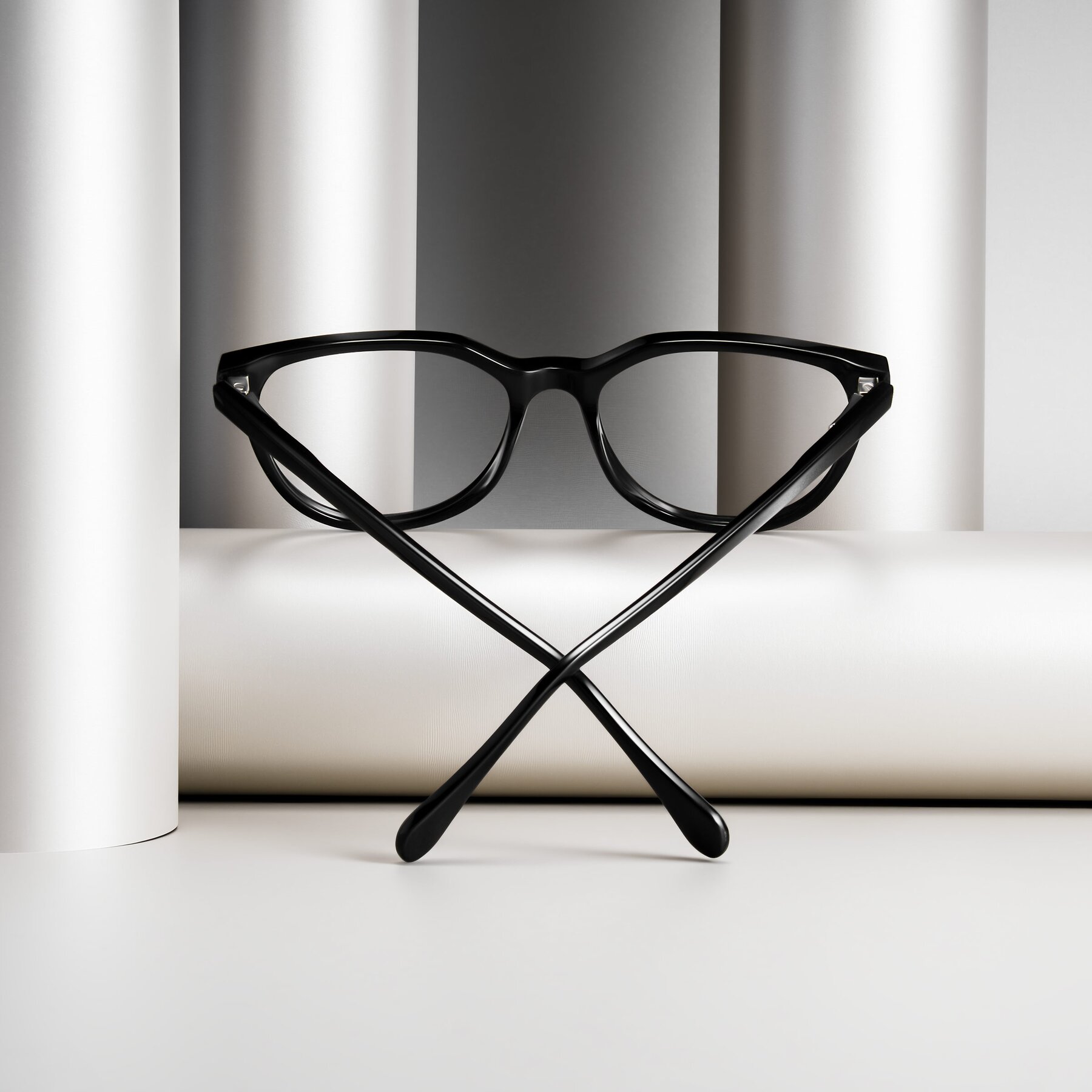 Women's lifestyle photography #1 of Glenroe in Black with Clear Eyeglass Lenses