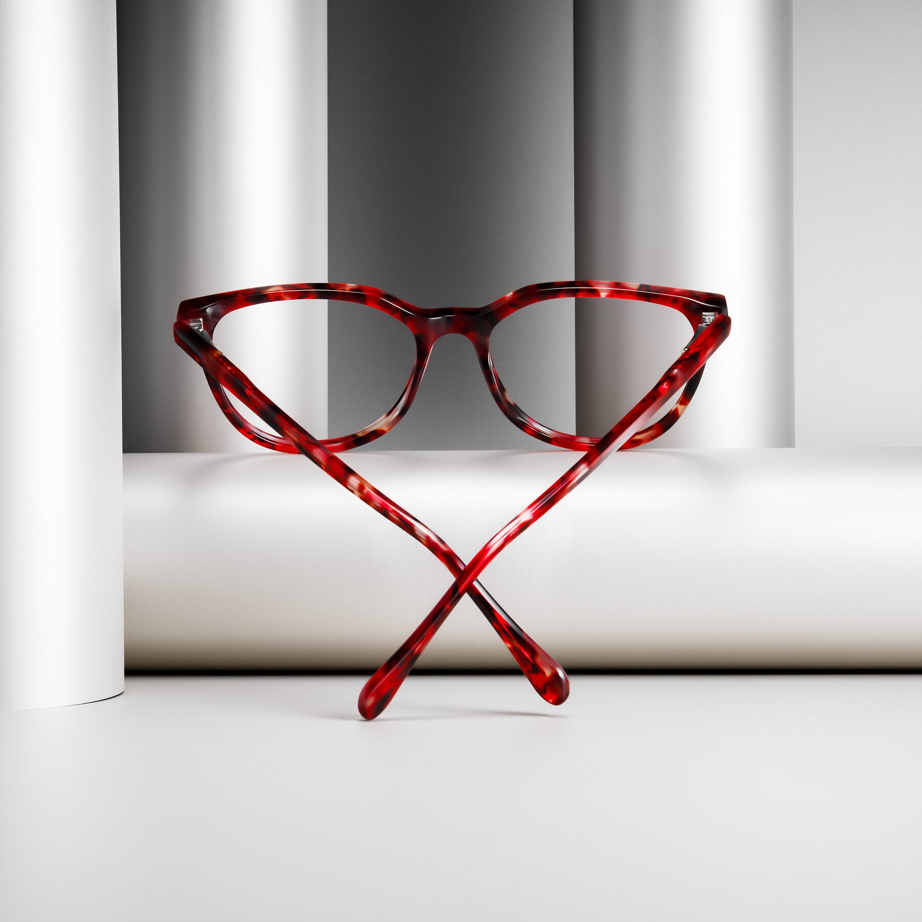 Women's lifestyle photography #1 of Glenroe in Red Tortoise with Clear Eyeglass Lenses