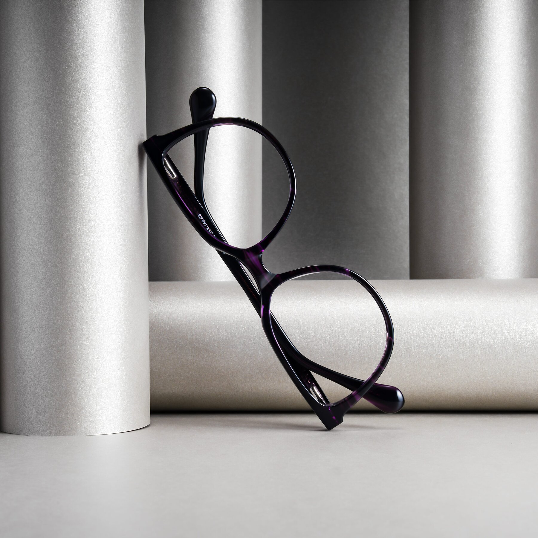 Women's lifestyle photography #2 of Glenroe in Purple Striped with Clear Eyeglass Lenses