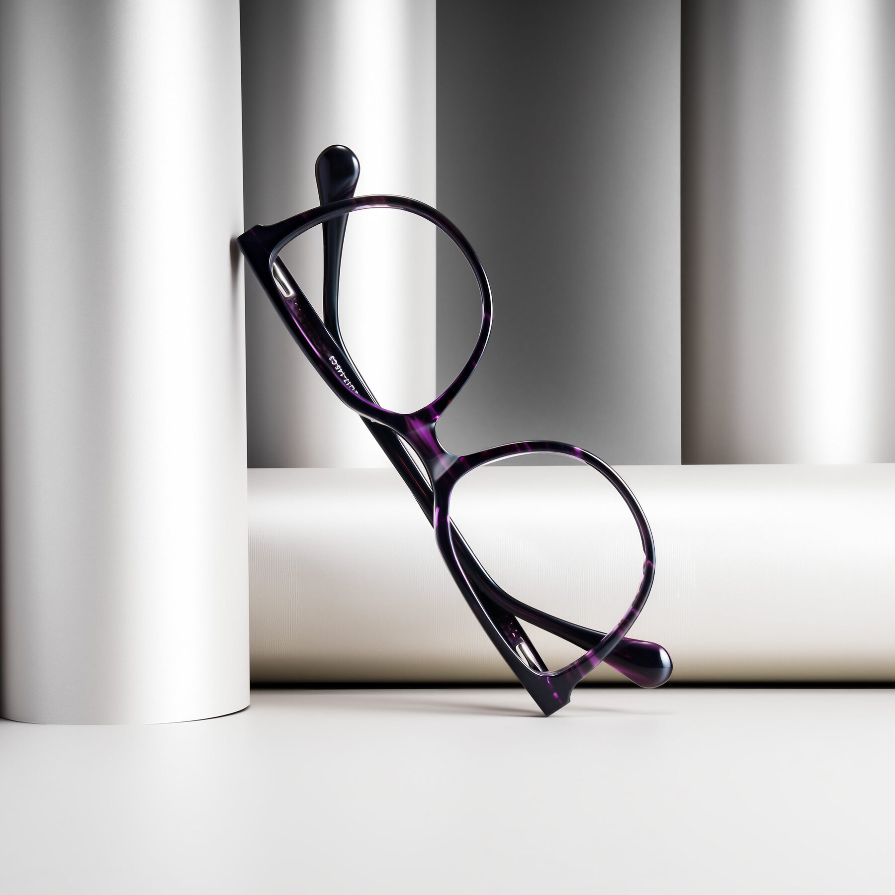 Women's lifestyle photography #2 of Glenroe in Purple Striped with Clear Eyeglass Lenses