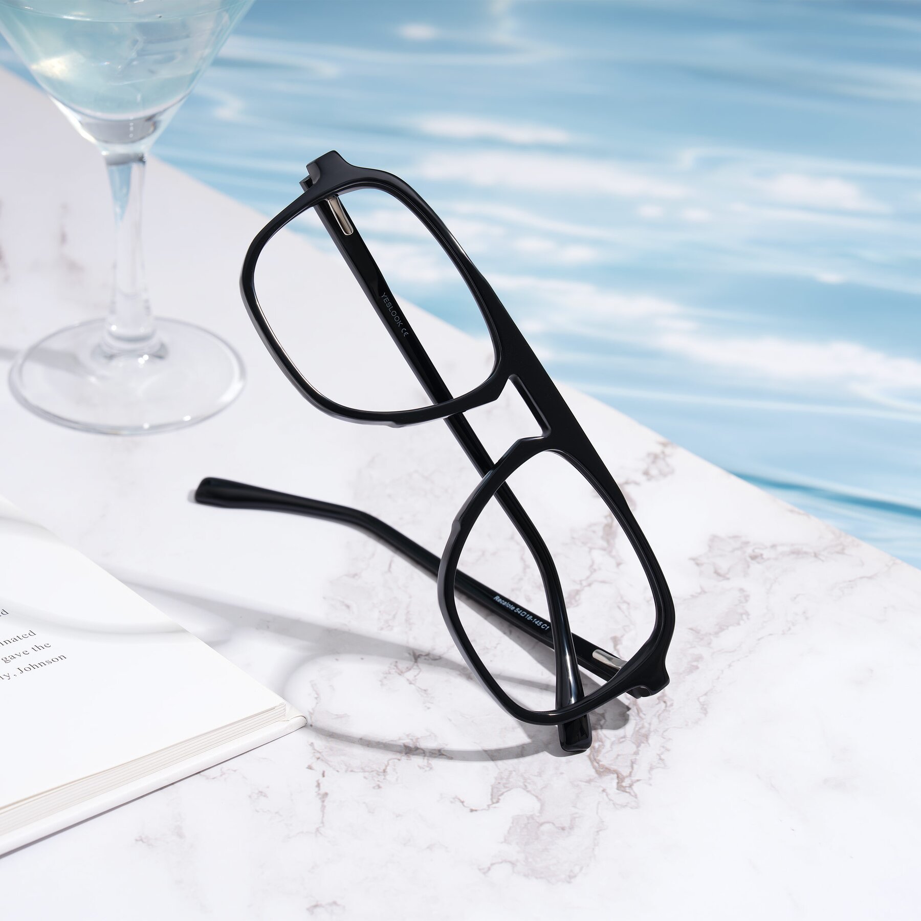 Lifestyle photography #1 of Recalote in Black with Clear Eyeglass Lenses