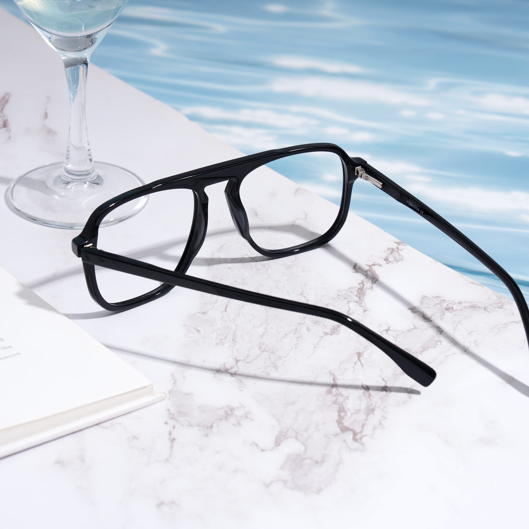Lifestyle photography #2 of Recalote in Black with Clear Eyeglass Lenses