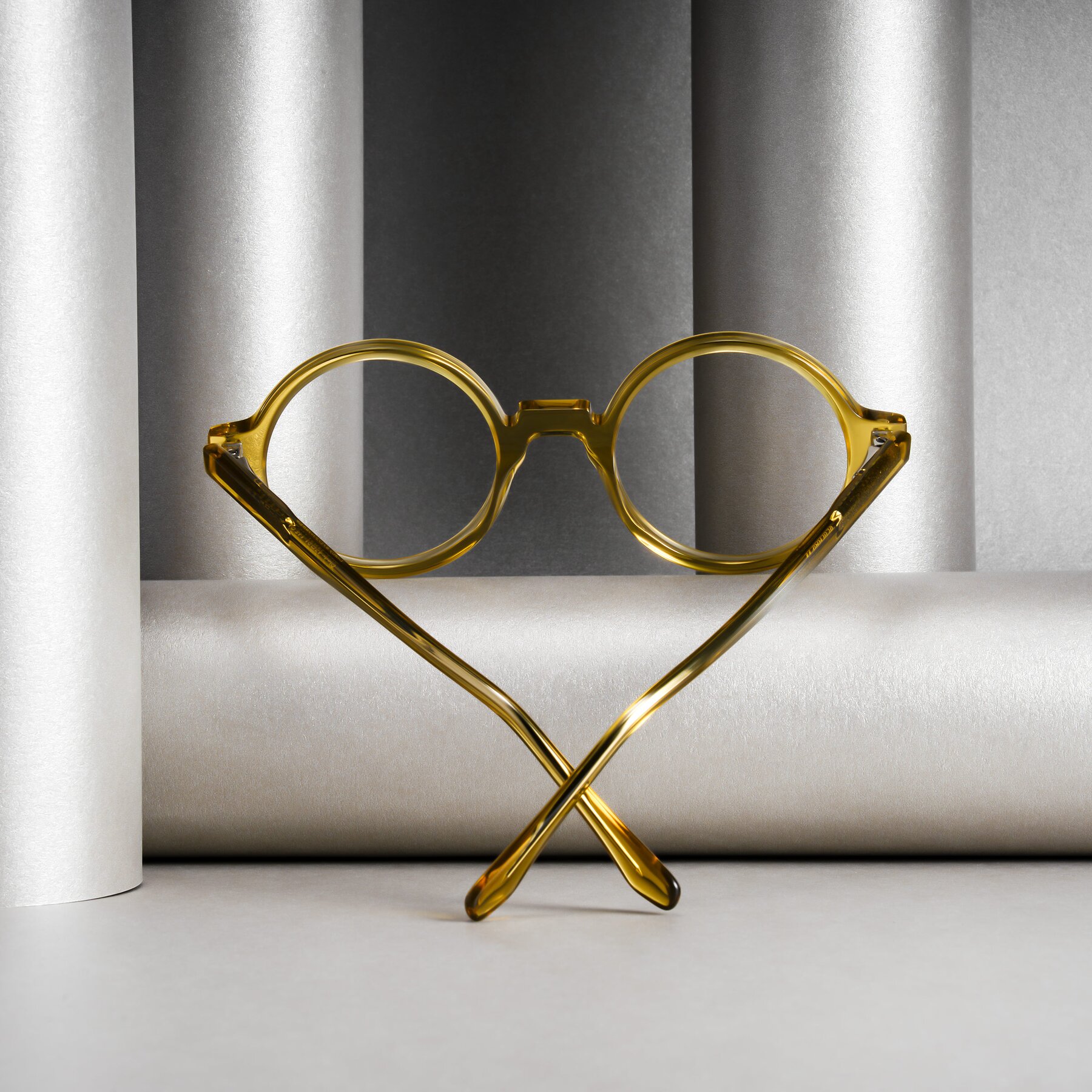 Lifestyle photography #1 of Clady in Mustard Crystal with Clear Eyeglass Lenses