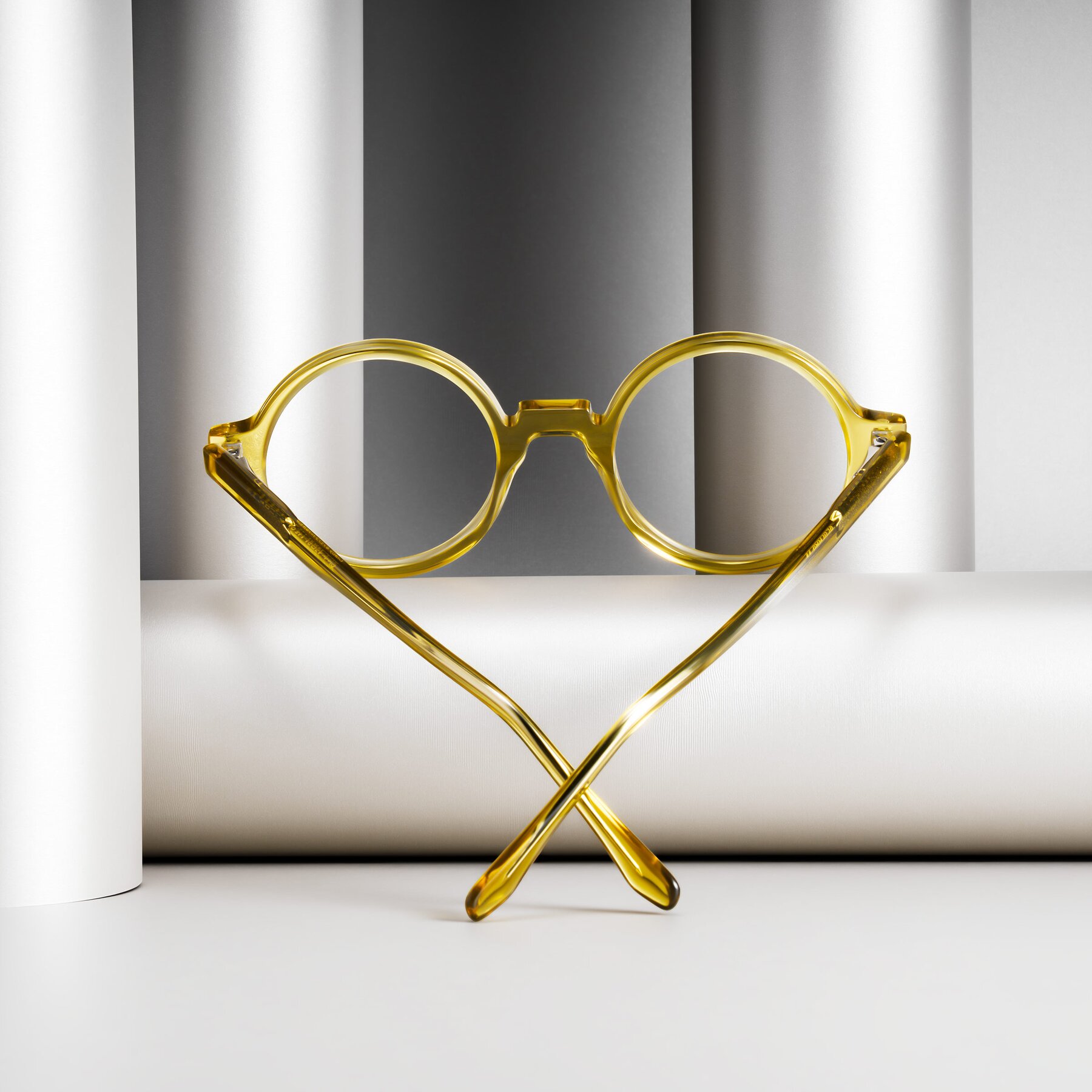 Lifestyle photography #1 of Clady in Mustard Crystal with Clear Eyeglass Lenses