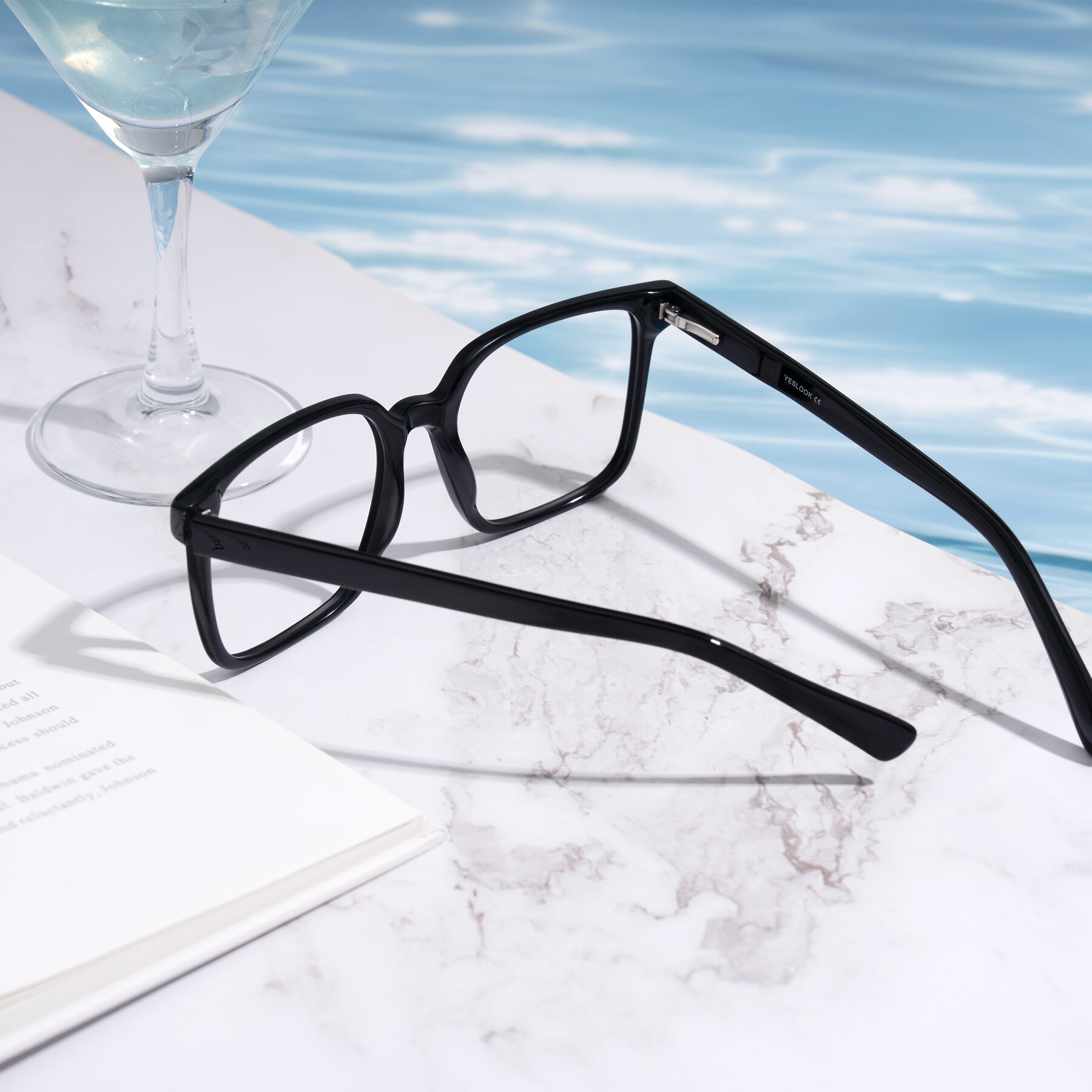 Lifestyle photography #2 of Donegal in Black with Clear Eyeglass Lenses