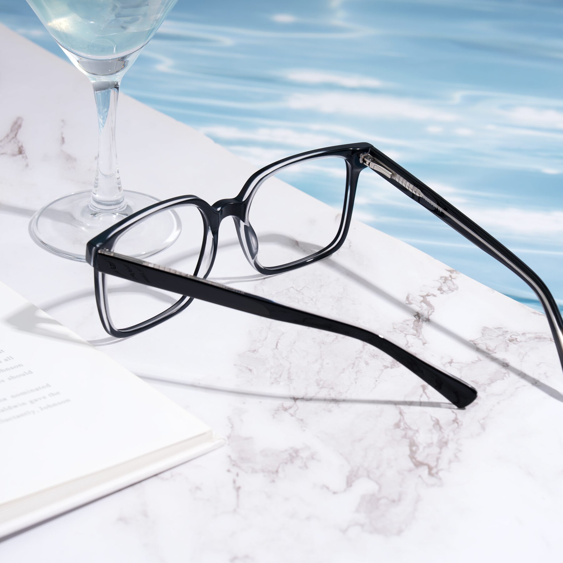 Lifestyle photography #2 of Donegal in Black/Clear with Clear Eyeglass Lenses