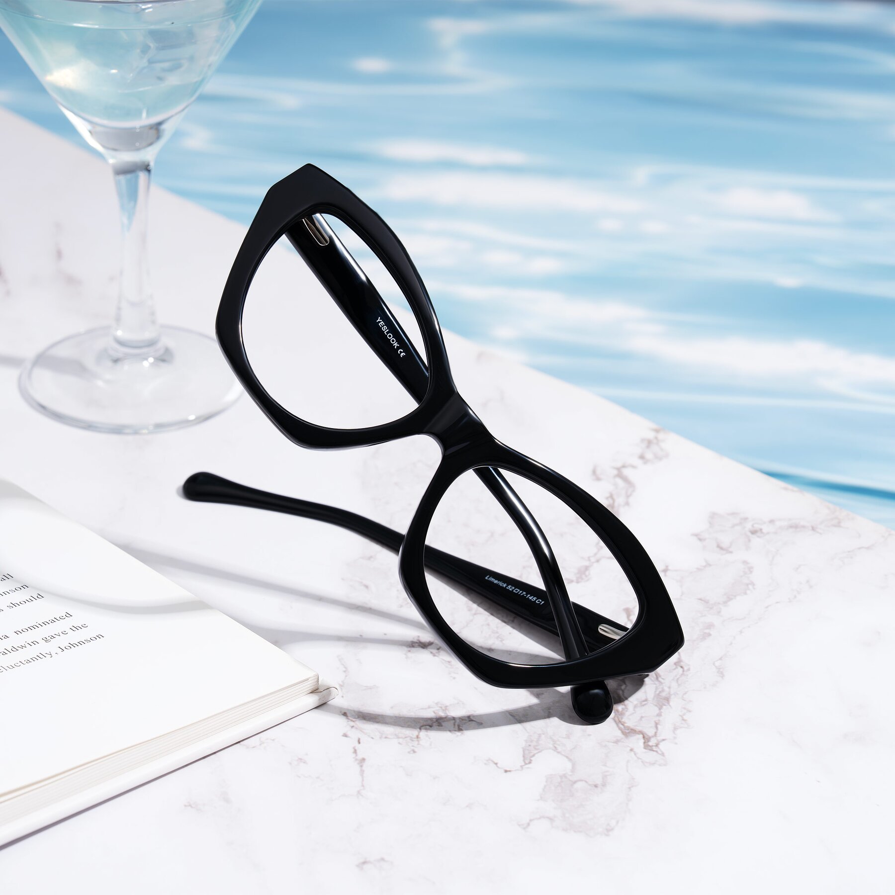 Women's lifestyle photography #1 of Limerick in Black with Clear Eyeglass Lenses
