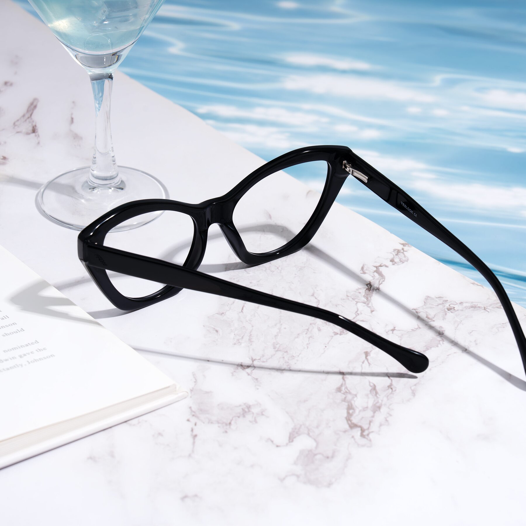 Women's lifestyle photography #2 of Limerick in Black with Clear Eyeglass Lenses