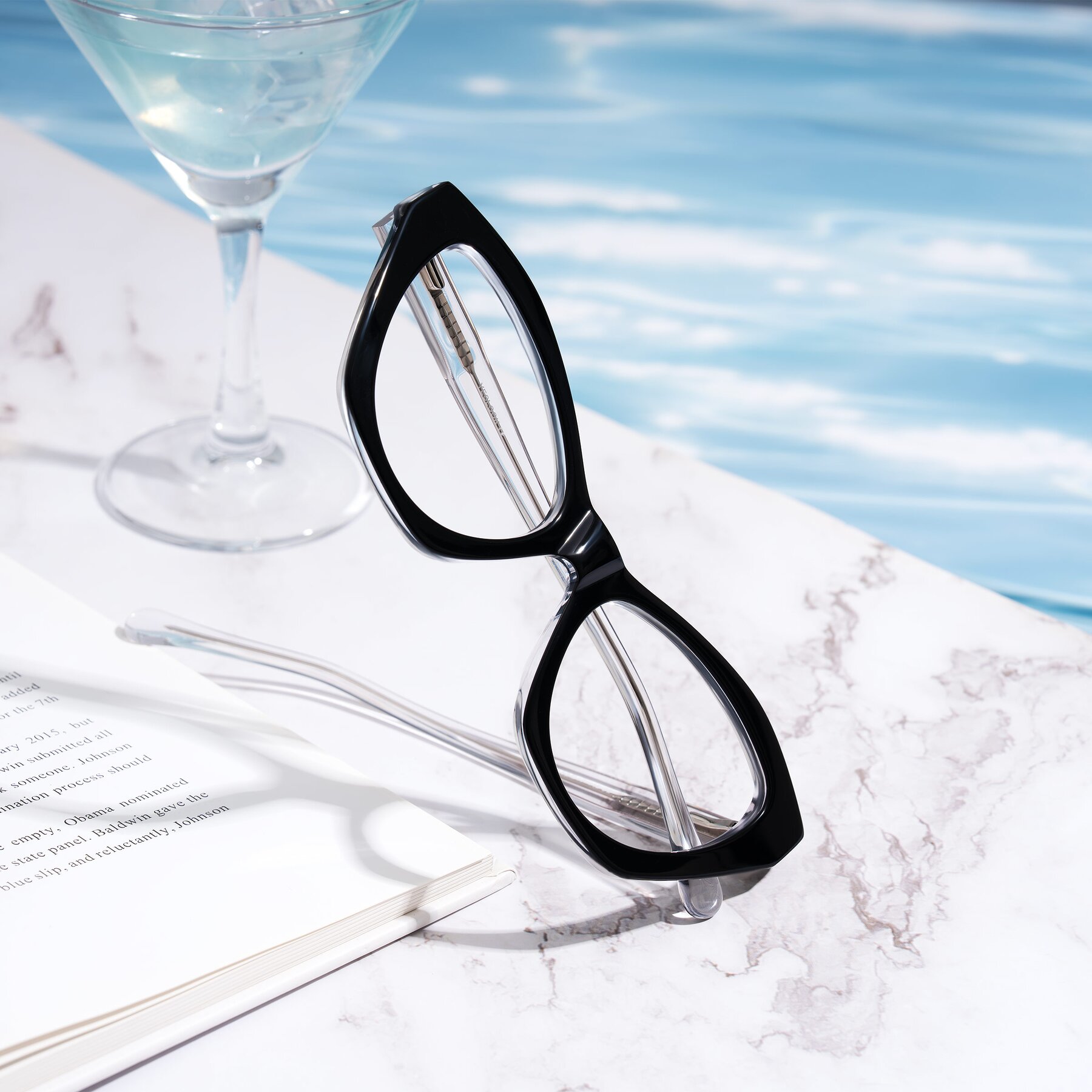 Women's lifestyle photography #1 of Limerick in Black/Clear with Clear Eyeglass Lenses
