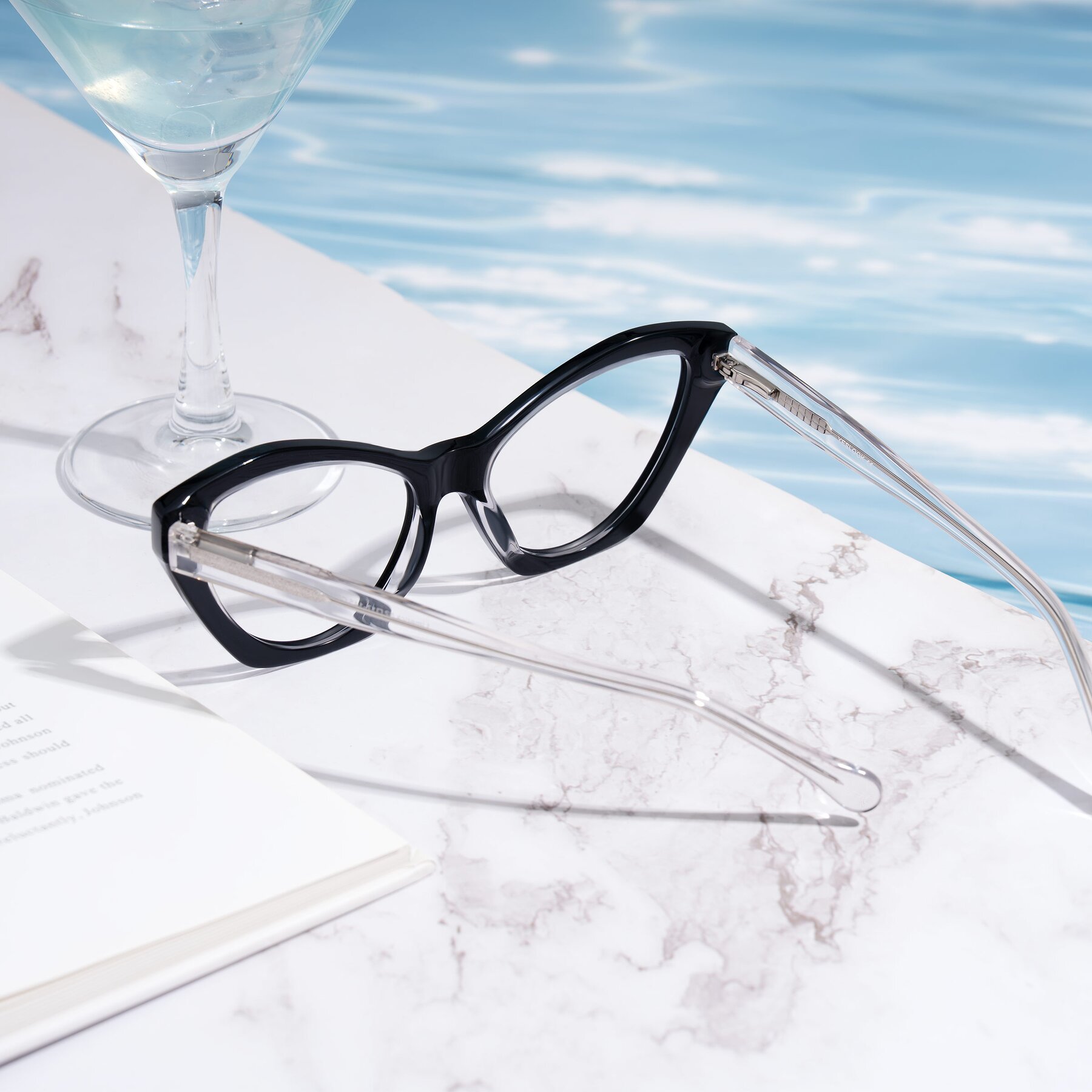 Women's lifestyle photography #2 of Limerick in Black/Clear with Clear Eyeglass Lenses