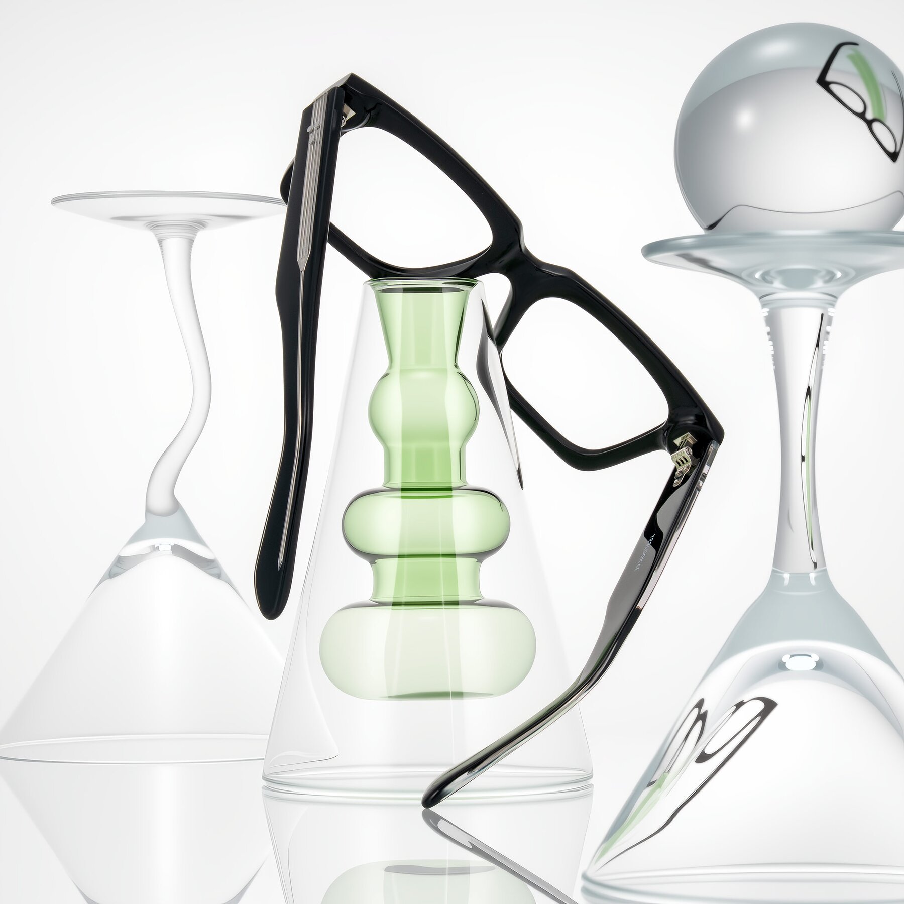 Lifestyle photography #2 of Phamn in Black with Clear Eyeglass Lenses