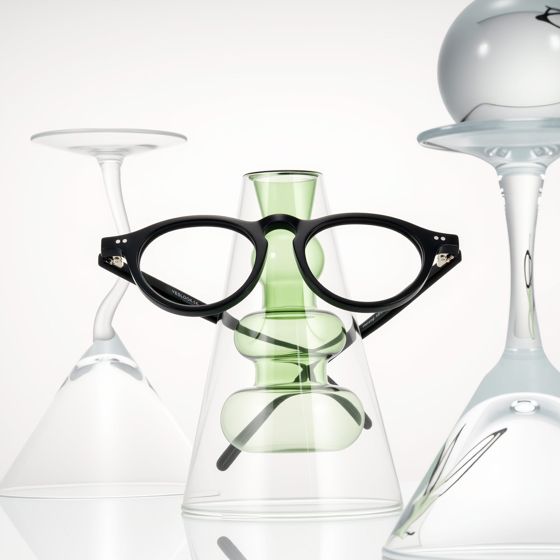 Lifestyle photography #2 of Herzog in Black with Clear Eyeglass Lenses