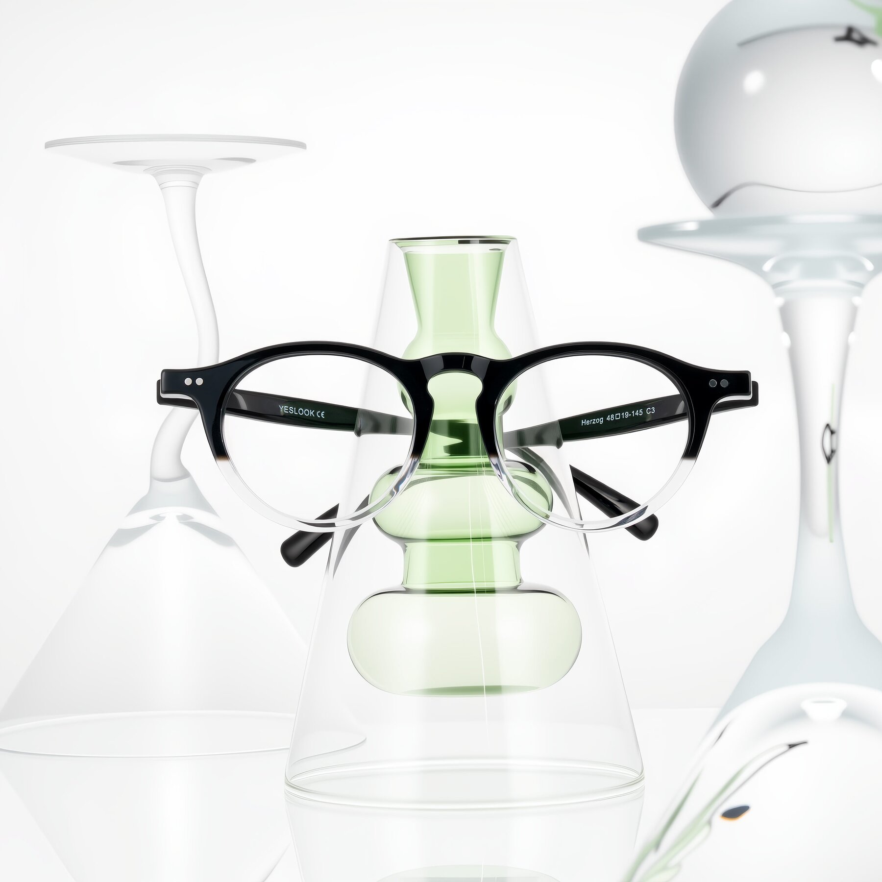 Lifestyle photography #1 of Herzog in Black/Clear with Clear Eyeglass Lenses